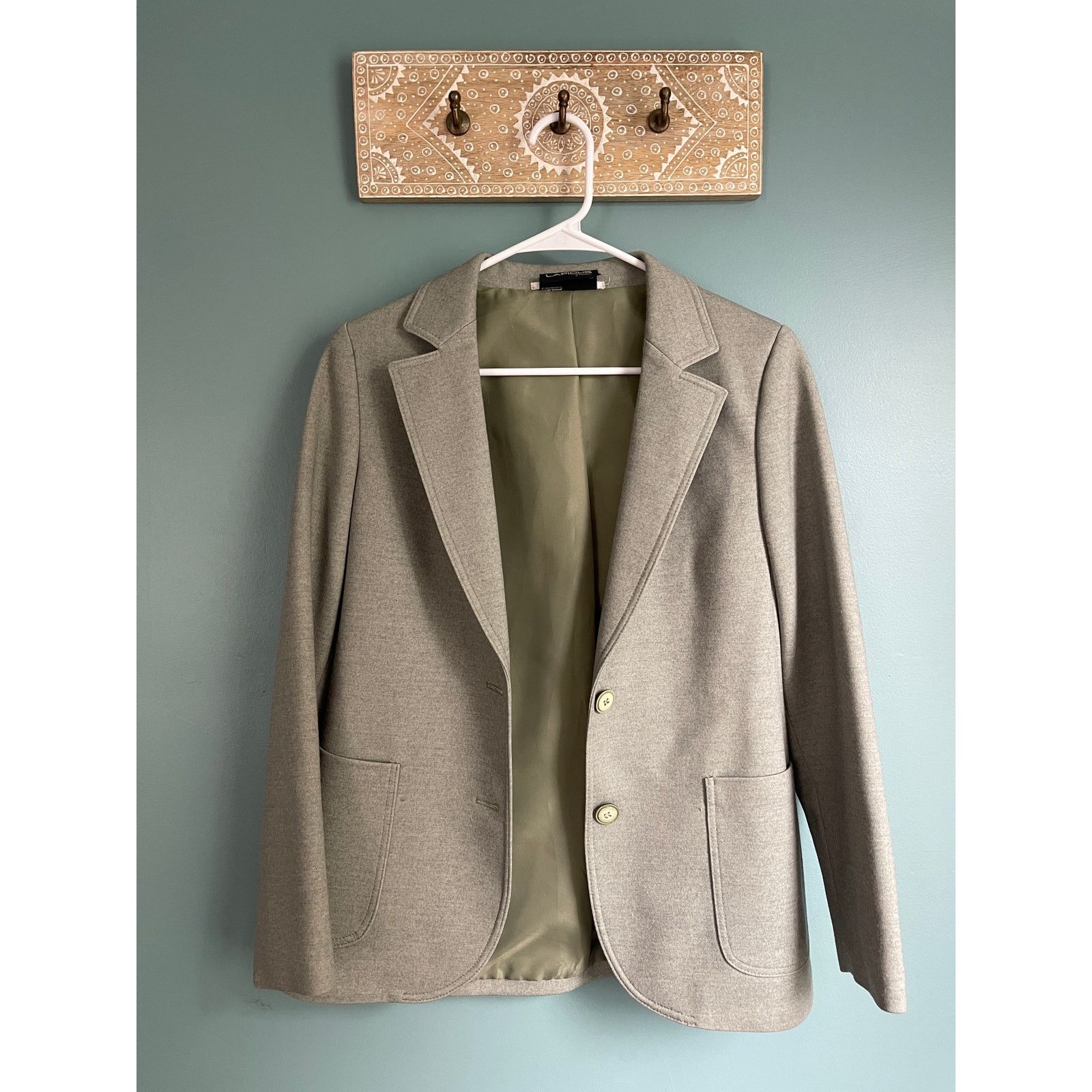 TED LAPIDUS Lapidus of Sweden Vintage Wool Blend Women's Blazer Size L / US 10 / IT 46 - 2 Thumbnail
