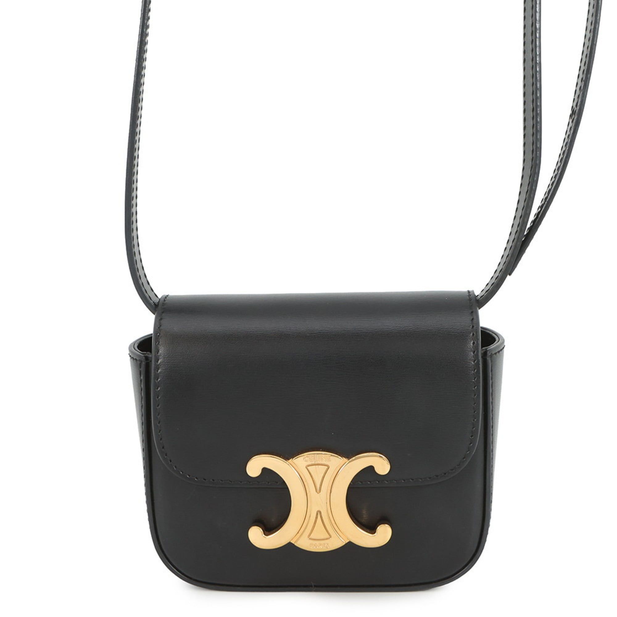 Celine Shoulder Bag Mini Claude Triomphe 10I513 Celine Black Handbag, Women's