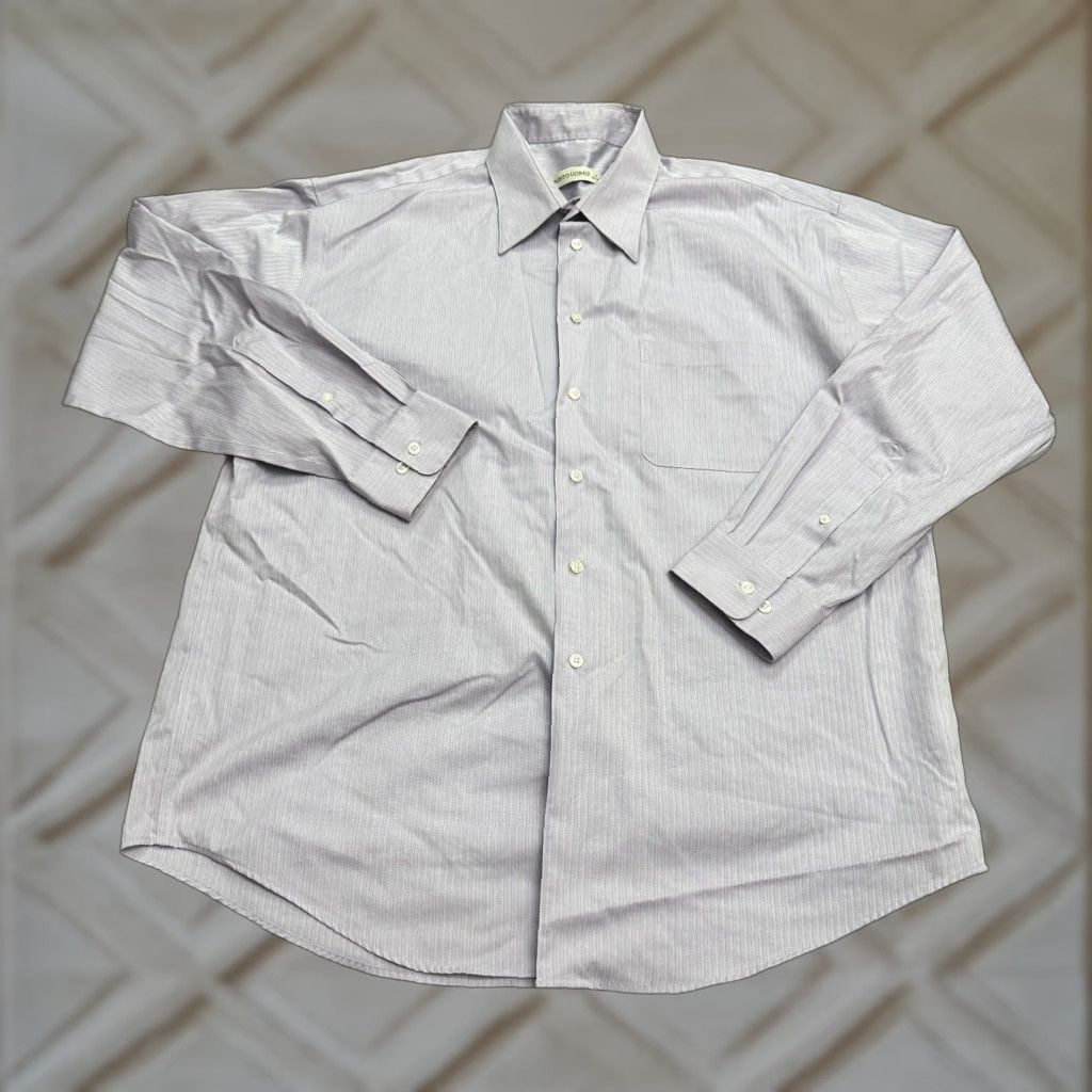 Pronto Uomo Pronto Uomo Dress Shirt 17 Regular Purple Long Sleeve Business Work Mens Size 46R - 1 Thumbnail