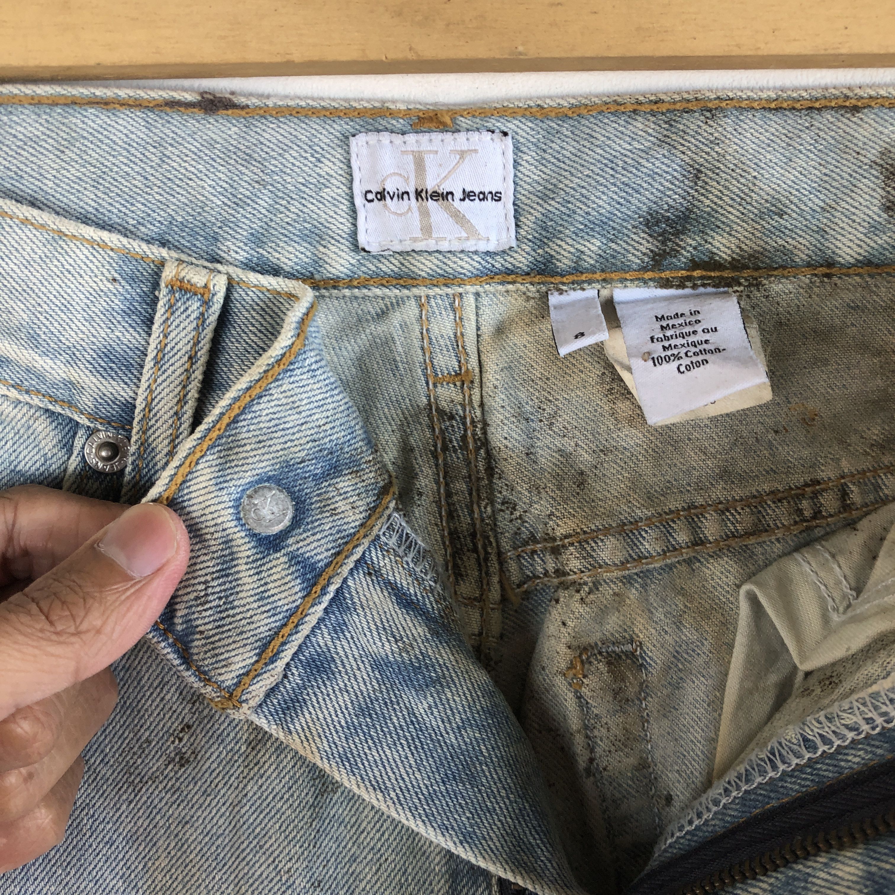 Calvin Klein Vintage Calvin Klein Jeans Dirty Calvin Klein Denim Pants Size 26" / US 2 / IT 38 - 6 Thumbnail