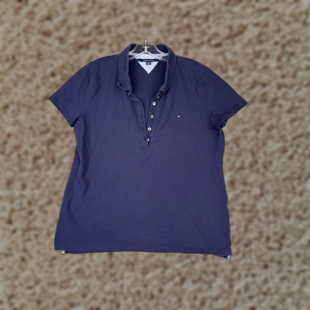 Tommy Hilfiger Tommy Hilfiger Polo Shirt Women L Blue Cotton Blend Short Sleeve Polo Shirt Women L Blue Cotton Blend Short Sleeve Polo Shirt Size L / US 10 / IT 46 - 1 Thumbnail