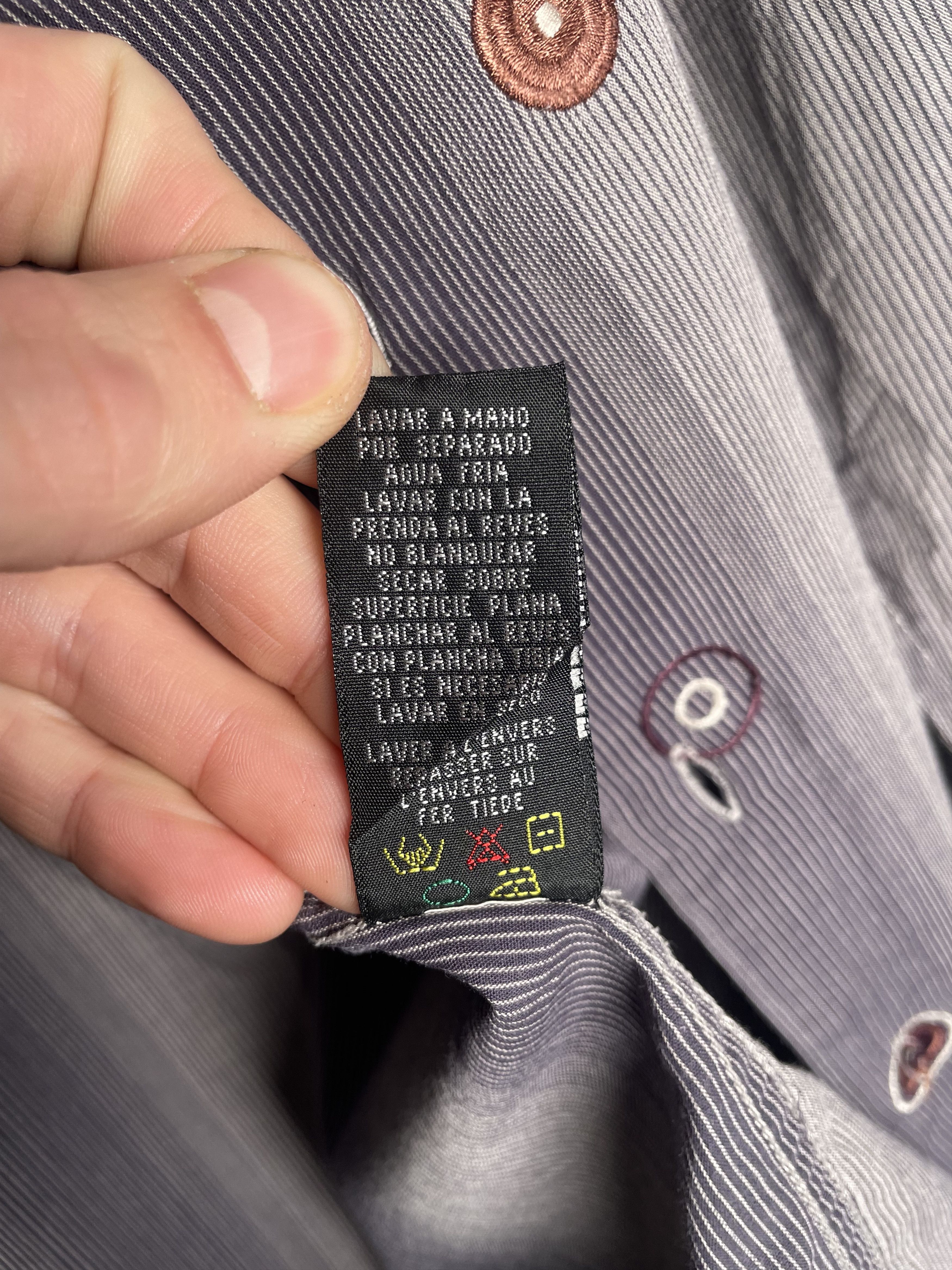 Kenneth Cole Periwinkle Circle Embroidered Kenneth Cole Shirt M Size US M / EU 48-50 / 2 - 9 Thumbnail