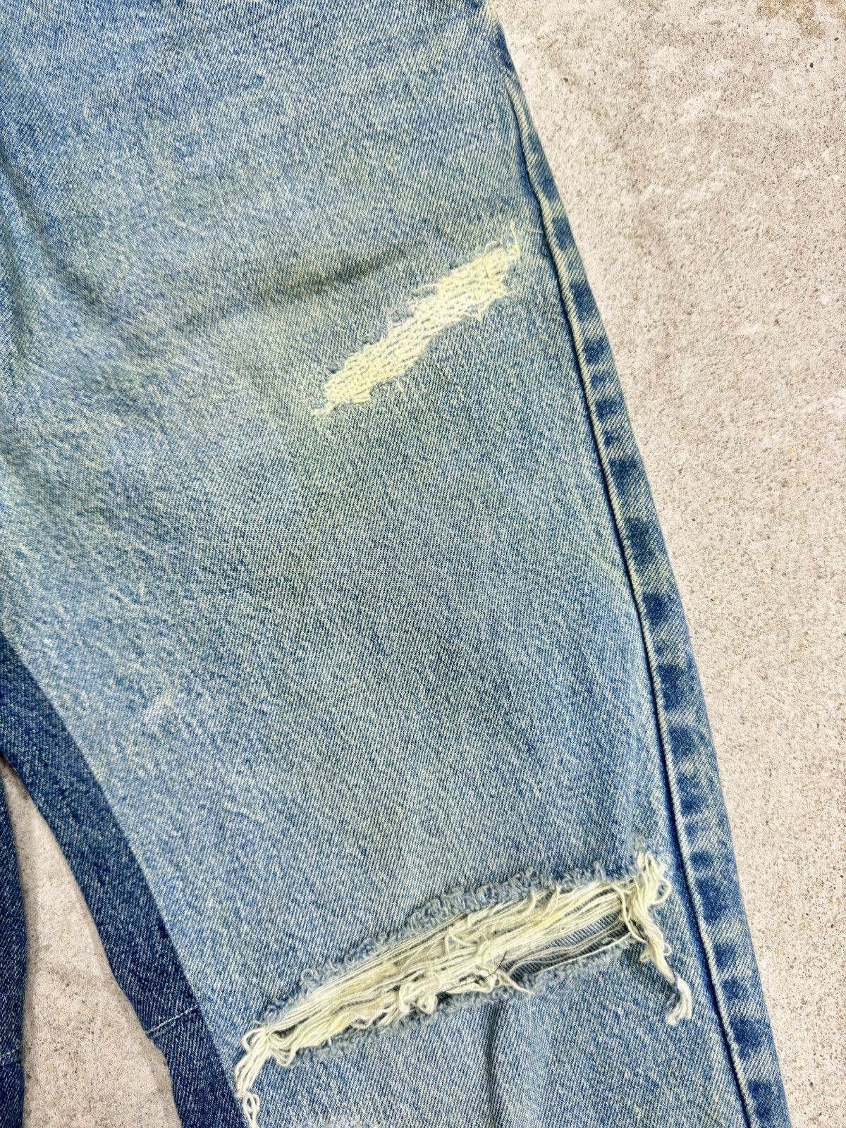 Levi's × Vintage Vintage 32x32 Distressed & Flare Jeans 90s Denim Boro Patch Size US 32 / EU 48 - 4 Thumbnail