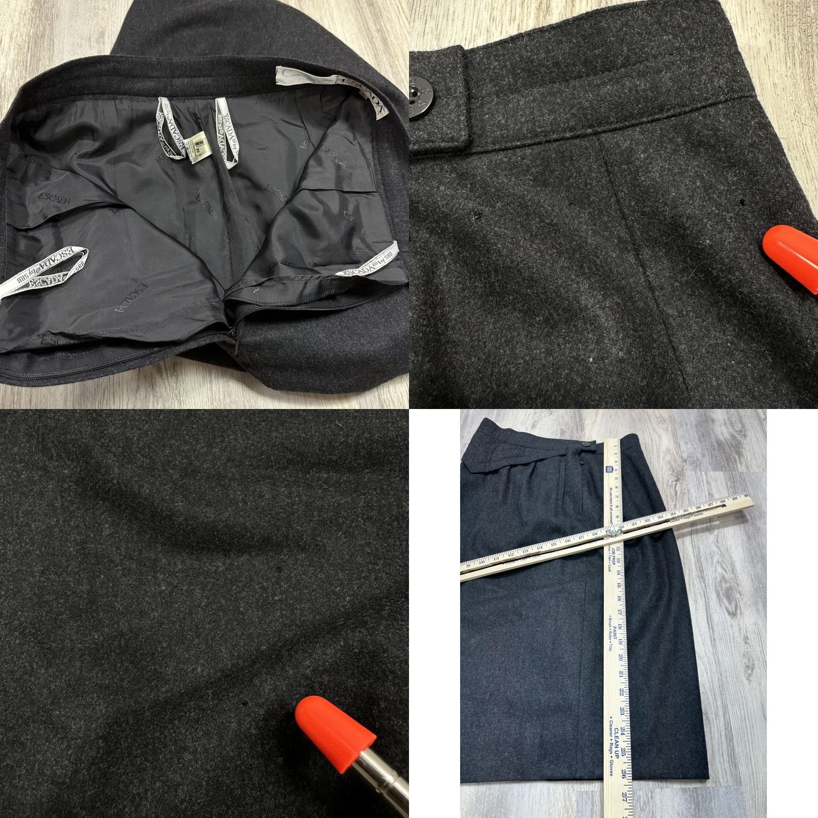 Escada Escada Skirt Women's Wool Gray Midi Lined Formal Straight Pencil Sz 40 Size 40 Size 27" / US 4 / IT 40 - 8 Thumbnail