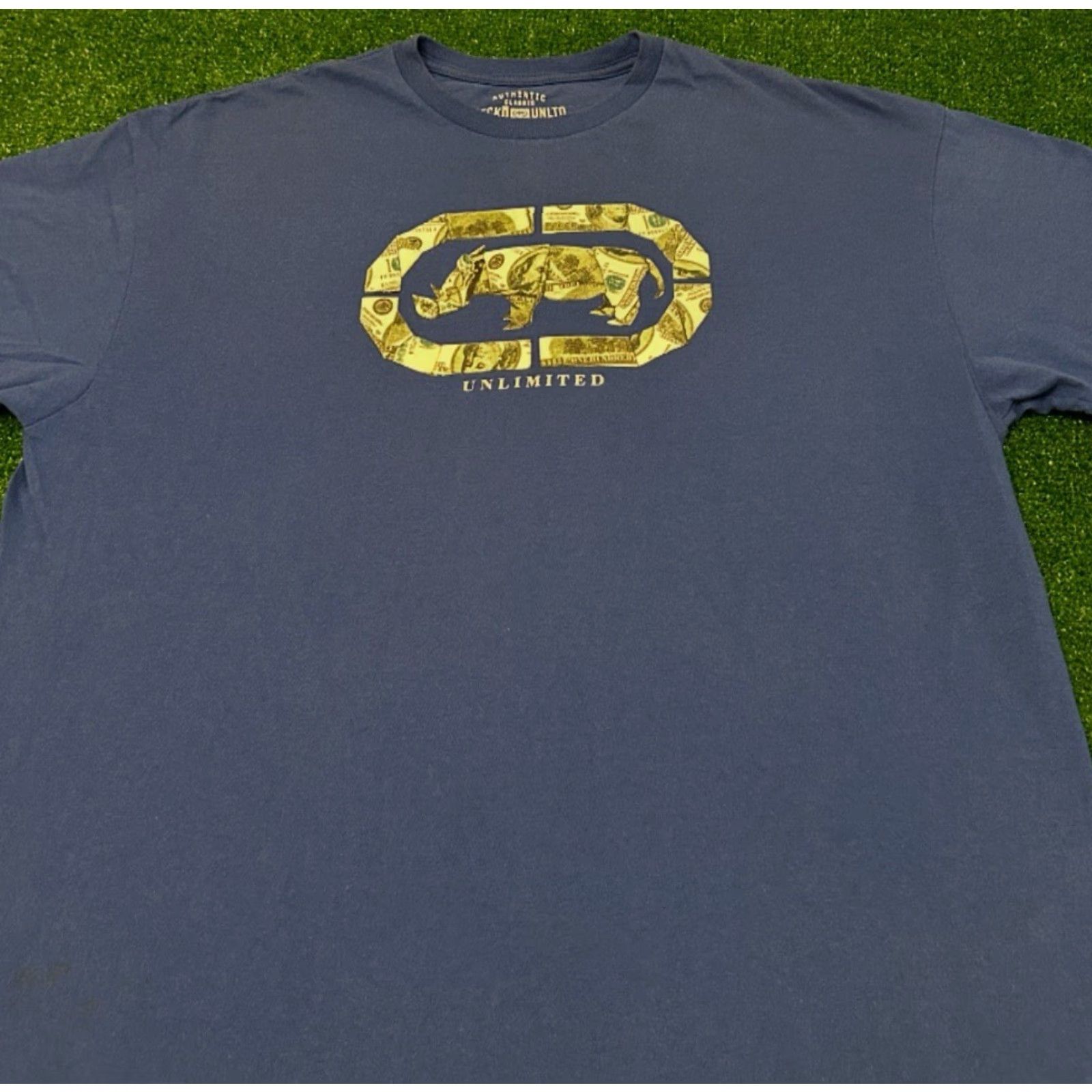 Ecko Unltd. VINTAGE Ecko Unltd Cash Money Classic Logo Shirt XL Blue Men Short Sleeve 90s Grunge Hip Hop Skater Logo Mens Size US XL / EU 56 / 4 - 3 Thumbnail