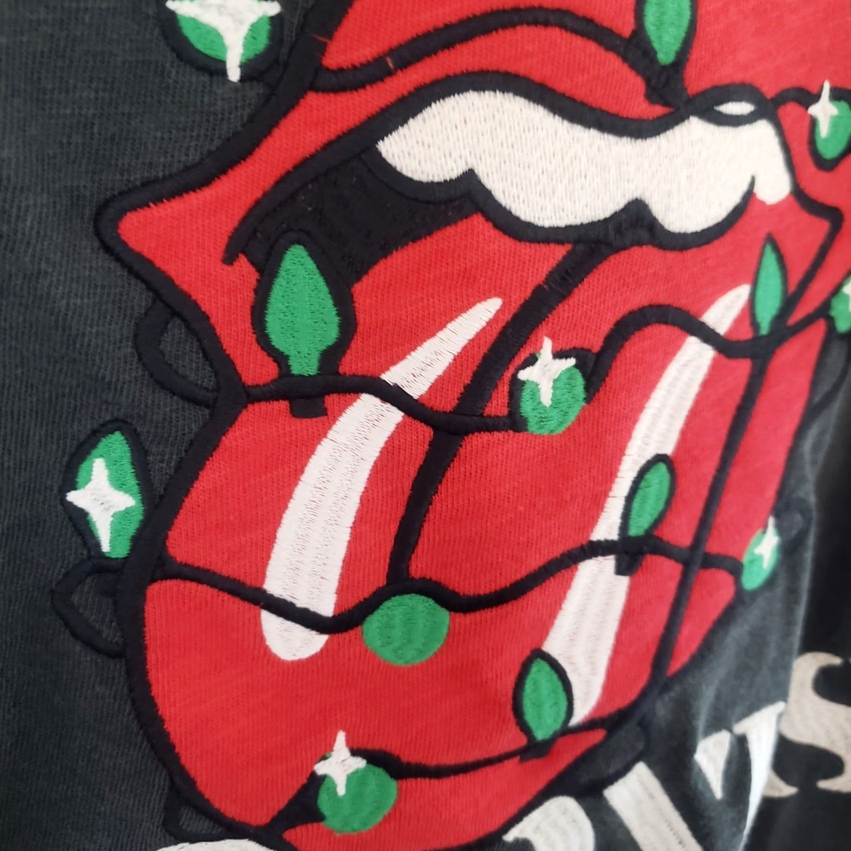 Lucky Brand Lucky Brand Stones Embroidered Graphic T Shirt XL Black Stone Washed Rolling Stones Logo Tee Mens Short Sleeve Vintage Look Size US XL / EU 56 / 4 - 5 Thumbnail