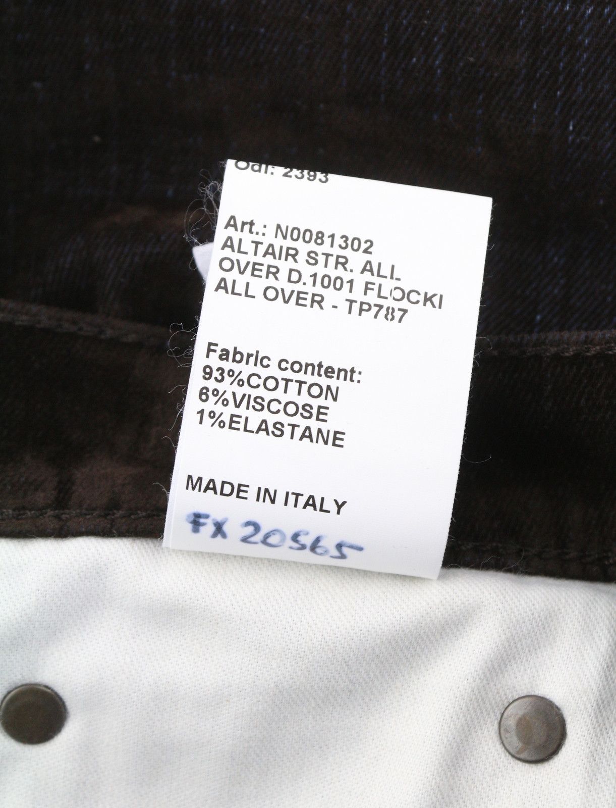 R13 JEAN 27 Flocked Brown High Rise Straight Zip Jeans 85839 Size 27" / US 4 / IT 40 - 10 Thumbnail