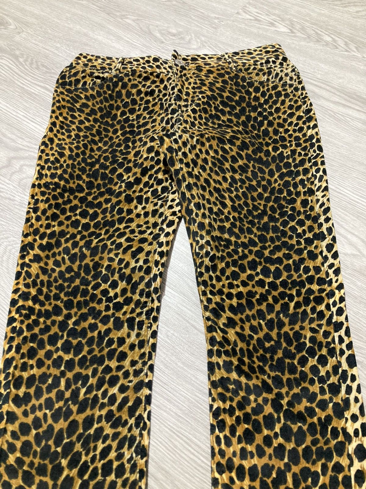 Japanese Brand 2000s Loaf Leopard Motif Waxed Slim Fit Pants Lgb Size US 28 / EU 44 - 4 Thumbnail