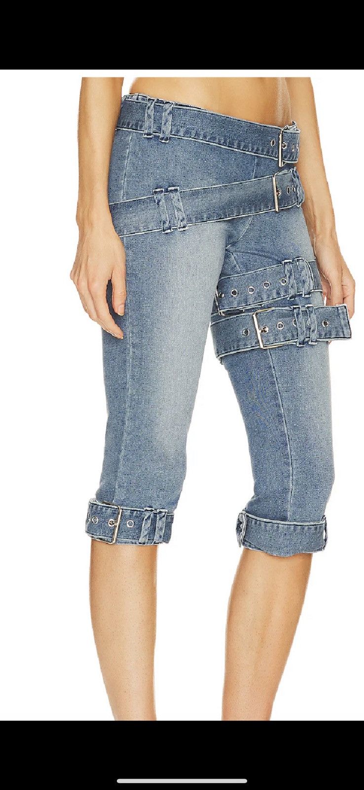 EB Denim EB DENIM Buckle Capri Pants Size 26" / US 2 / IT 38 - 6 Thumbnail