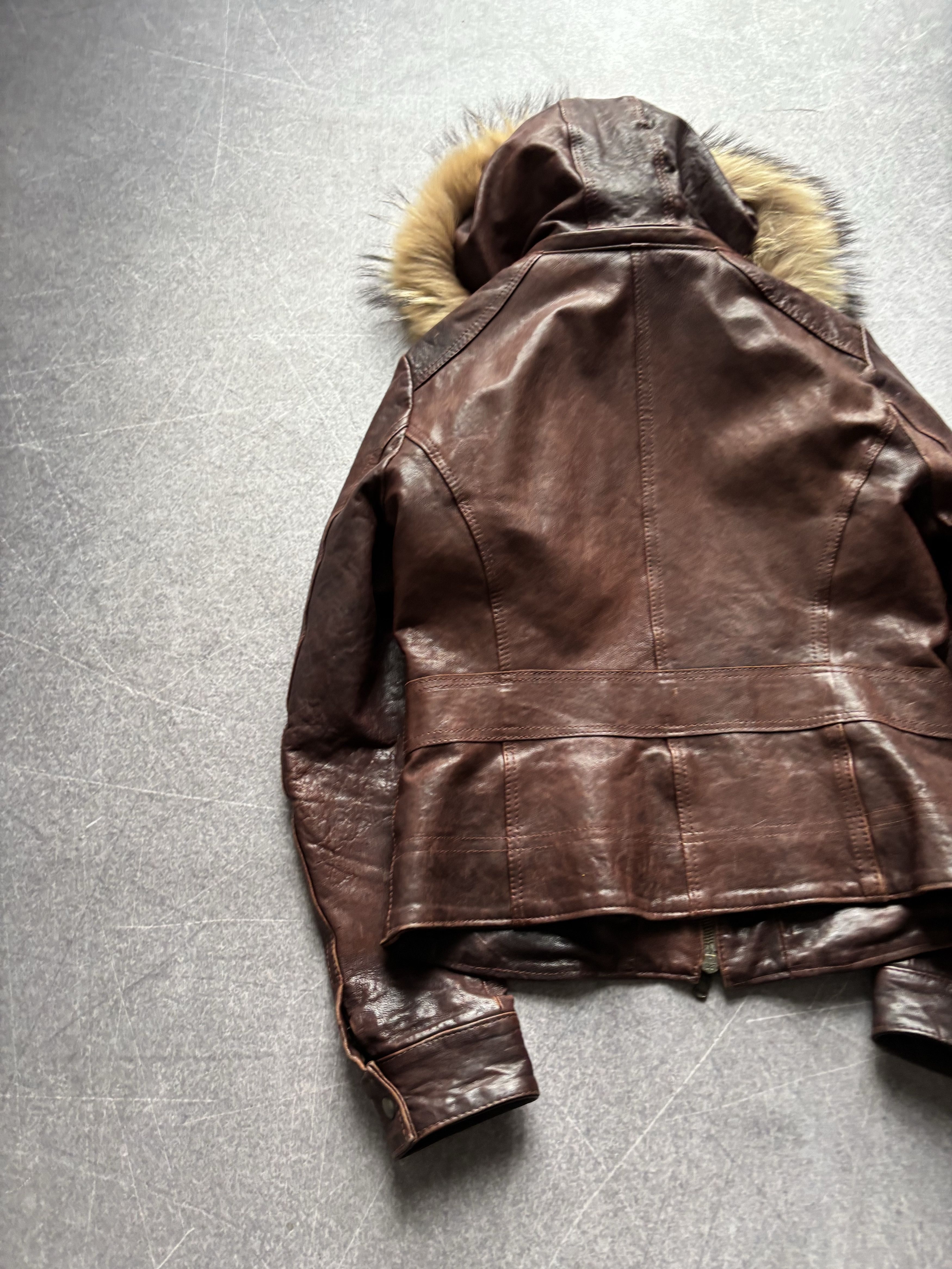 Yohji Yamamoto 2000s JAPANESE ISSEY MIYAKE STYLE WASHED FUR/LEATHER JACKET Size US S / EU 44-46 / 1 - 6 Thumbnail
