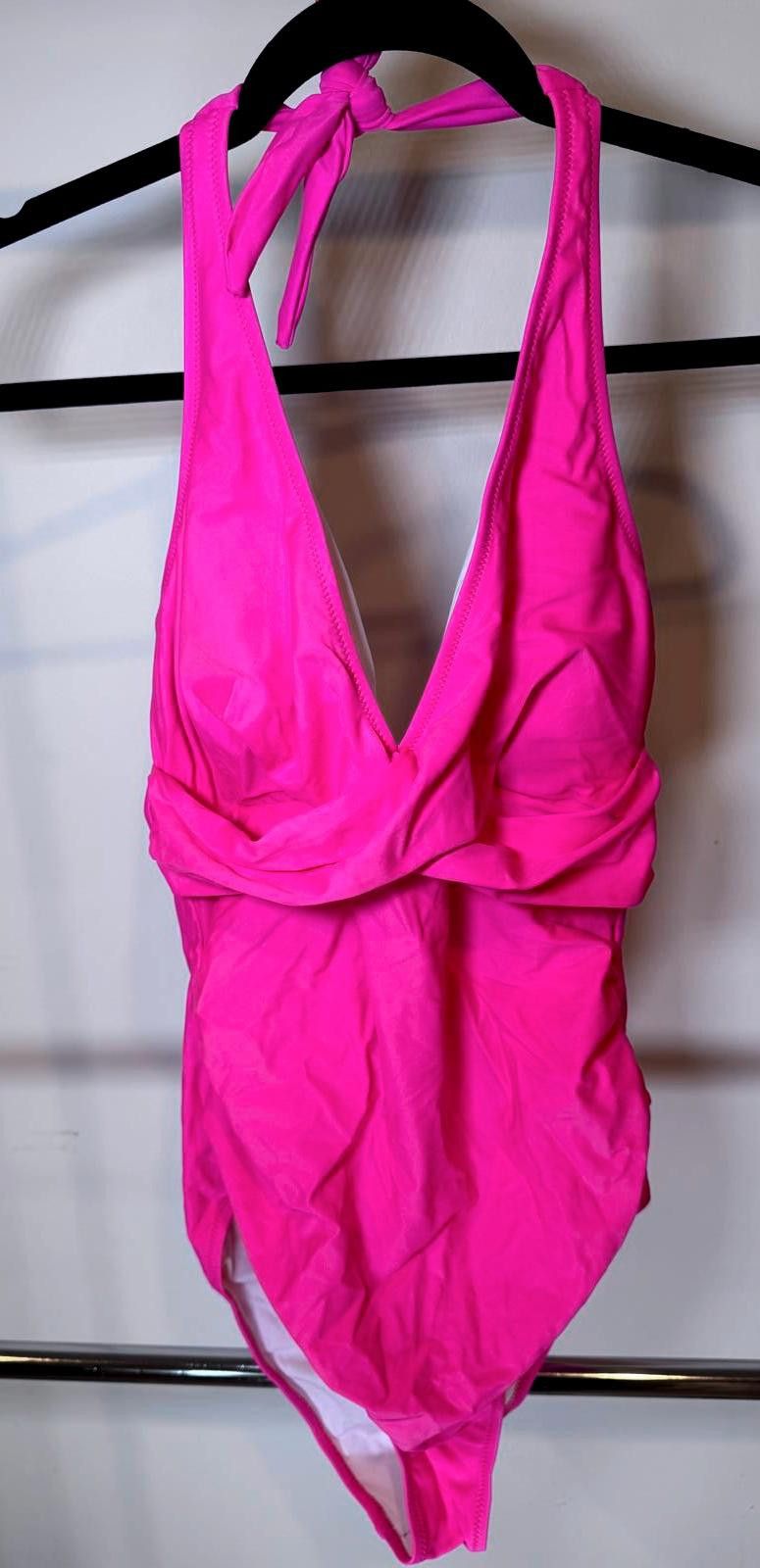 Designer Cupshe Stylish Bright Pink One-Piece Swimsuit - Size L Size ONE SIZE - 1 Thumbnail