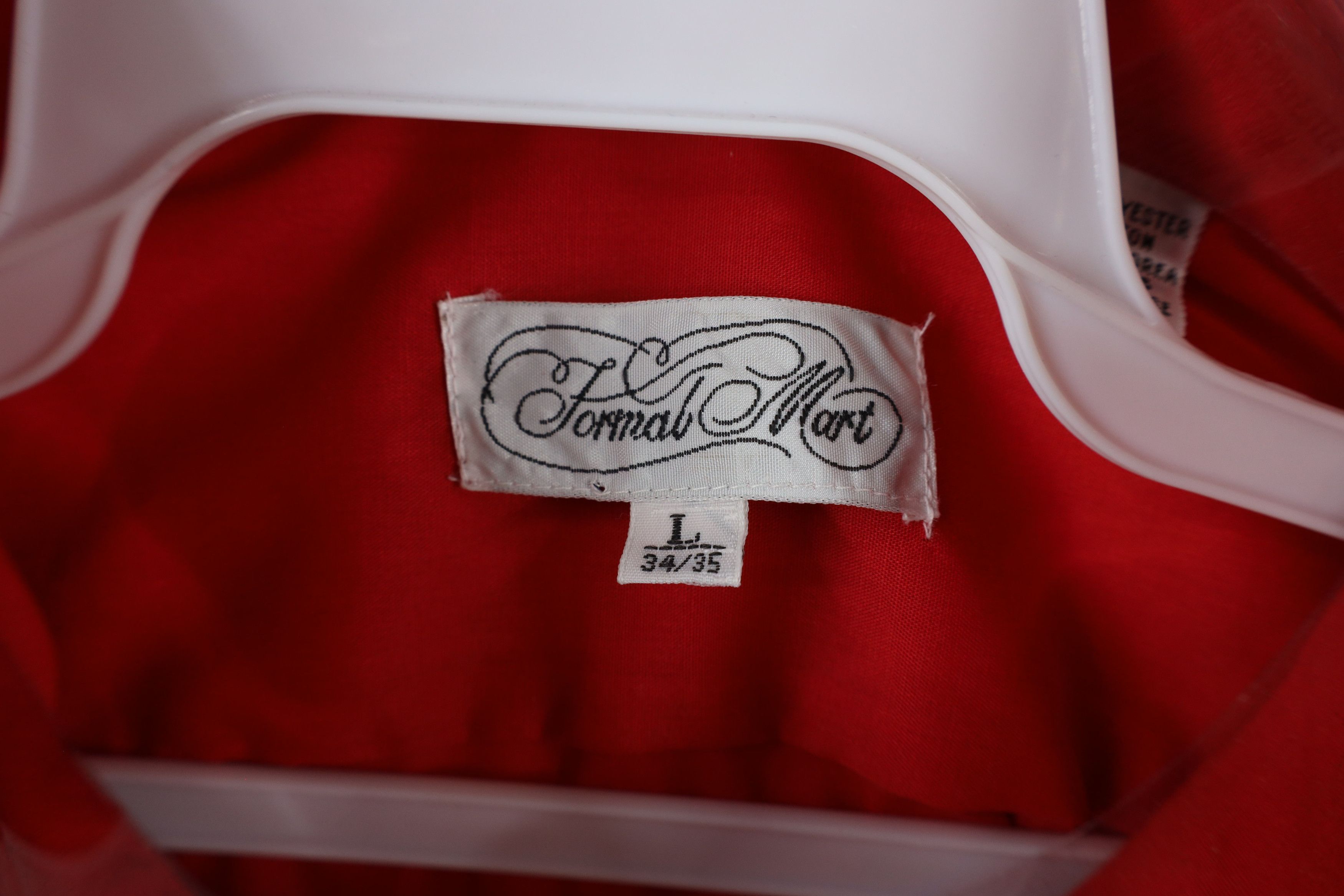 Vintage Deadstock Vintage 90s Tuxedo Prom Formal Button Shirt Red Size US L / EU 52-54 / 3 - 9 Thumbnail