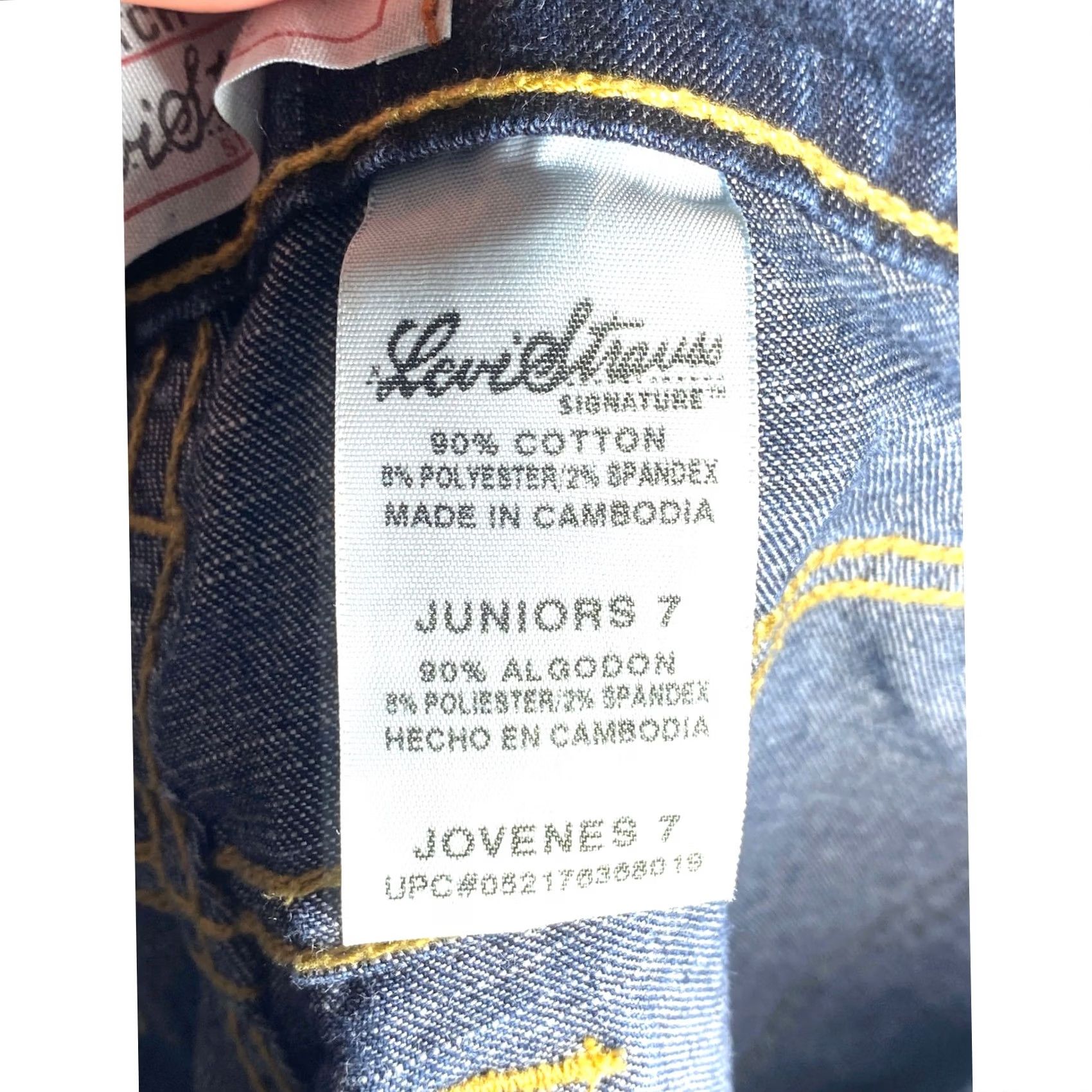 Vintage Levis Levi Strauss Signature Jeans Bootcut Juniors 7 Dark Wash Stretch Womens Size 28" / US 6 / IT 42 - 7 Thumbnail