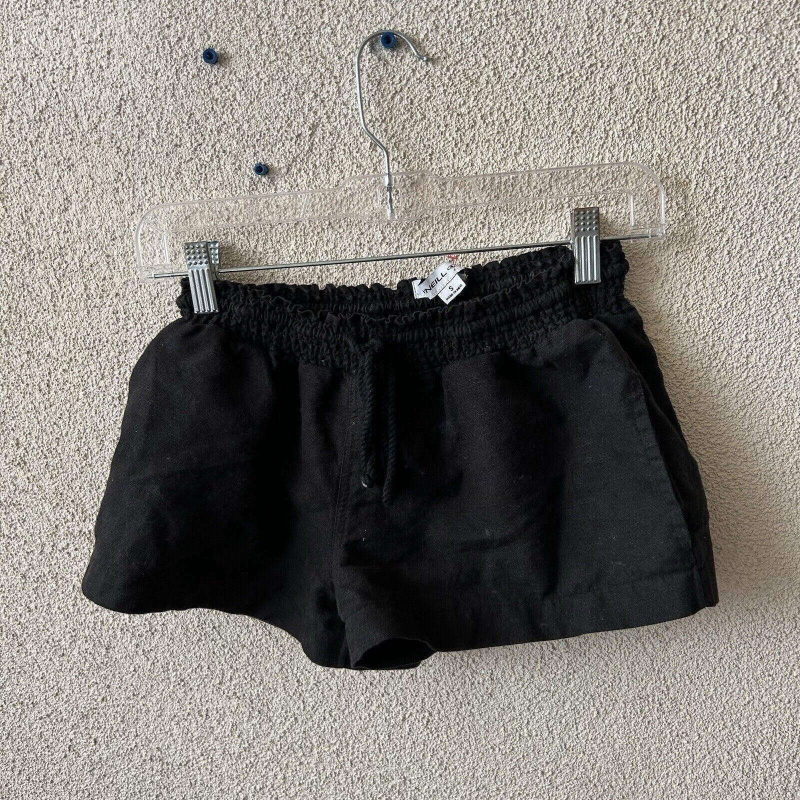 O'Neill O'NEILL Womens Black Solid Shorts Linen Blend Elastic Waist Size 26" / US 2 / IT 38 - 1 Thumbnail