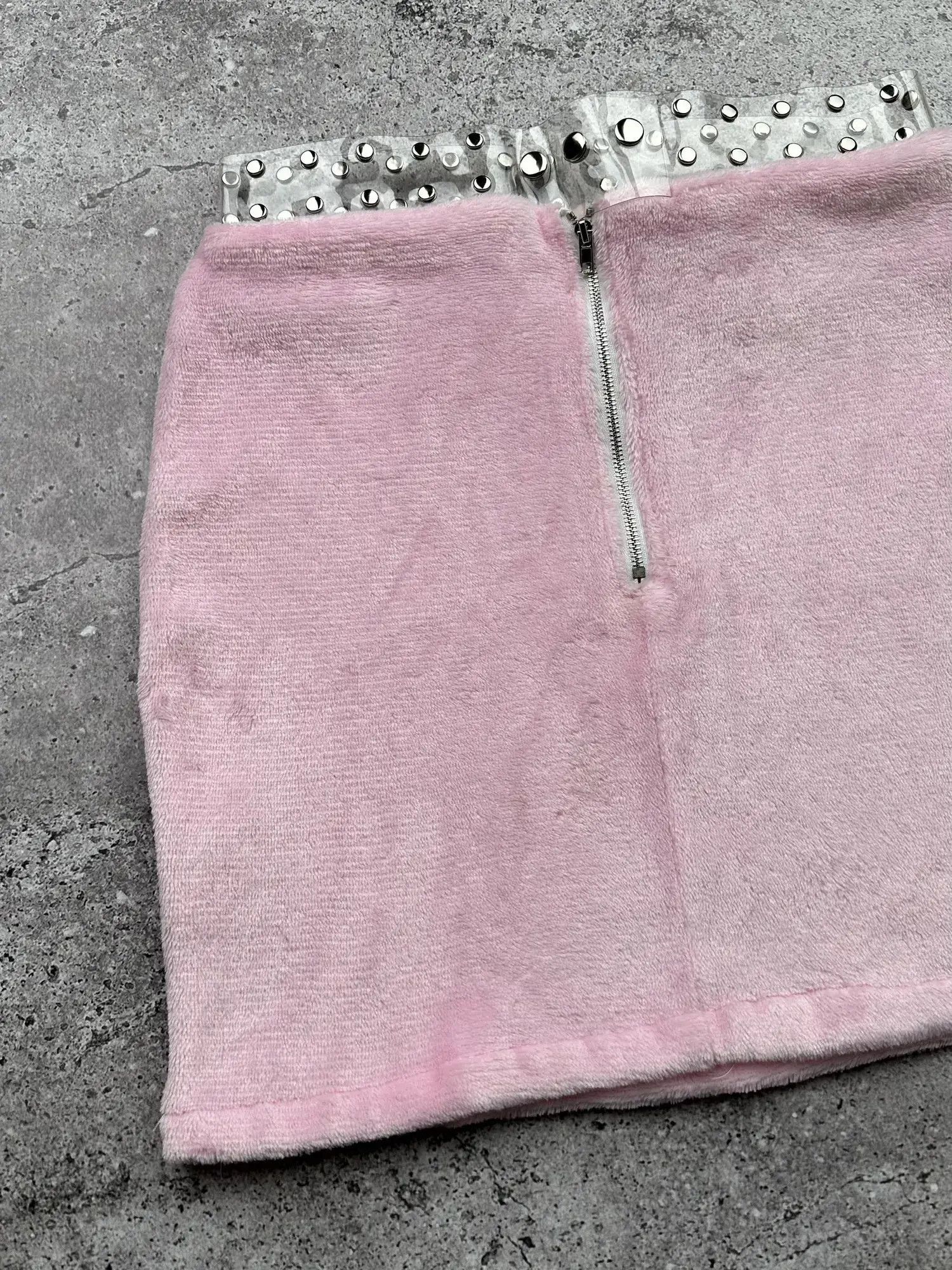 Japanese Brand Vintage Velour Mini Skirt C343(V514) Size 25" / US 0 / IT 36 - 5 Thumbnail