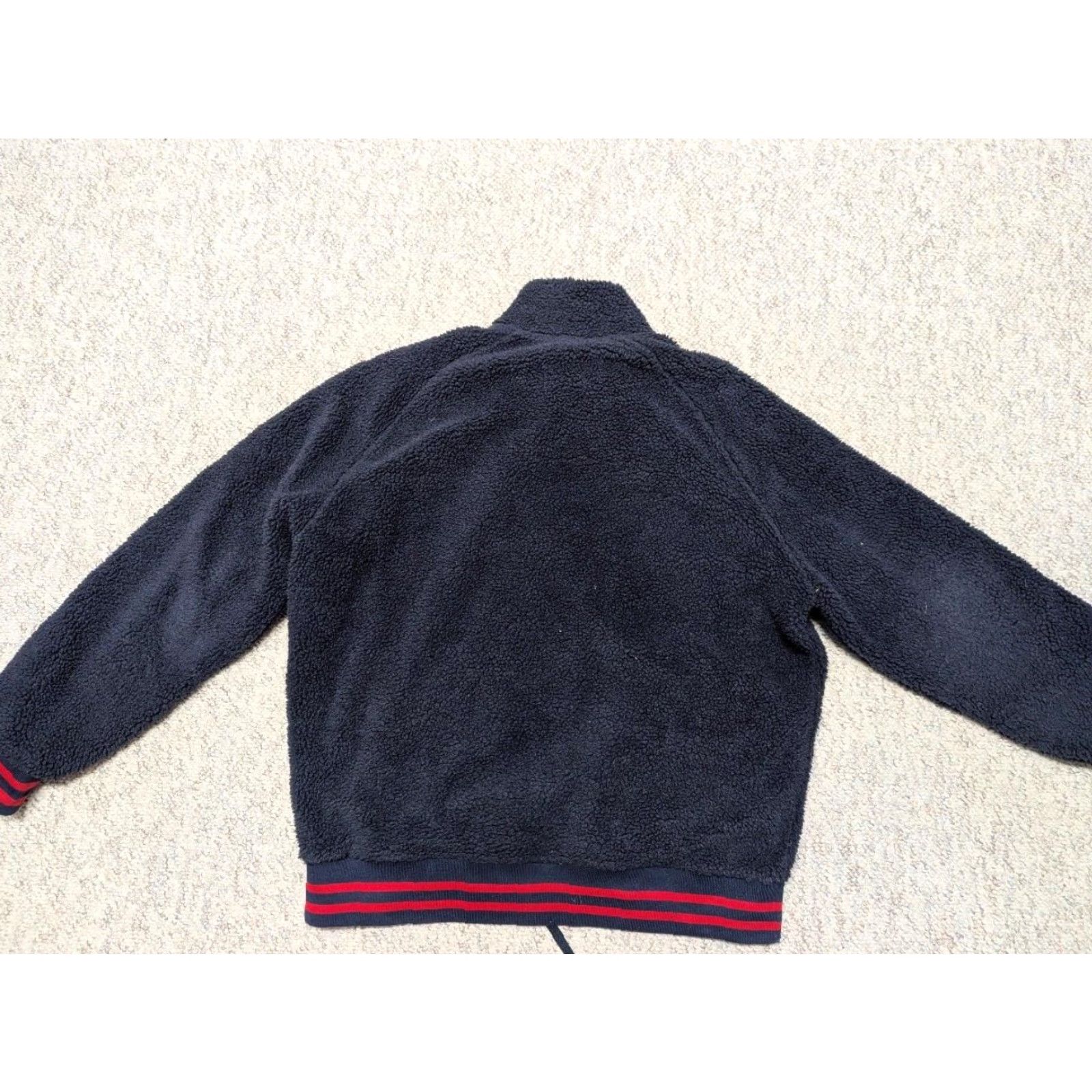 Polo Ralph Lauren VINTAGE POLO by RALPH LAUREN bomber jacket DEEP PILE fleece L navy blue BOA track Size US L / EU 52-54 / 3 - 7 Thumbnail