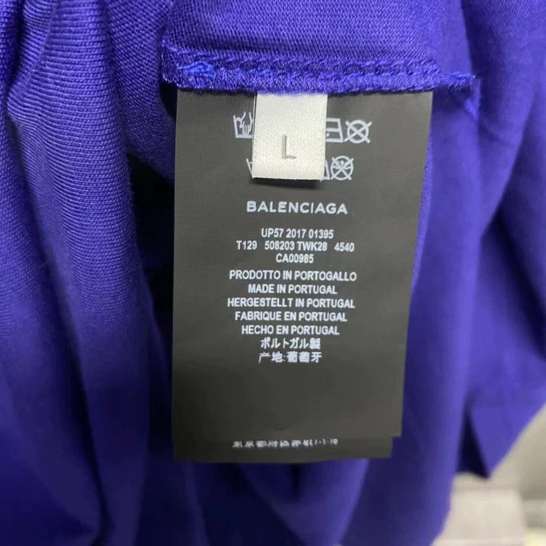 Balenciaga Balenciaga Blue Cola Printed Pattern Logo Short Sleeve Size US M / EU 48-50 / 2 - 5 Thumbnail