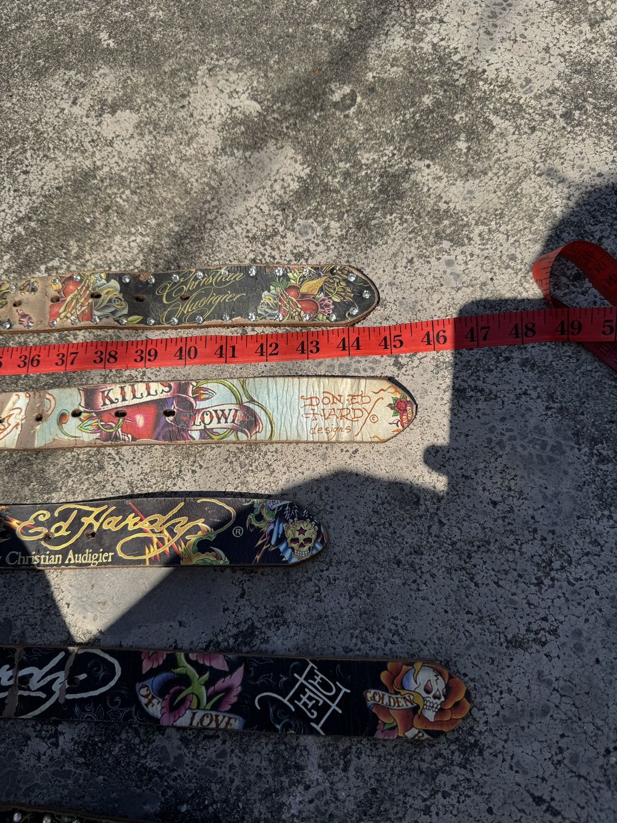 Ed Hardy × Vintage Ed Hardy X Christian Audigier Tattoo Art Leather Belts Size ONE SIZE - 22 Thumbnail