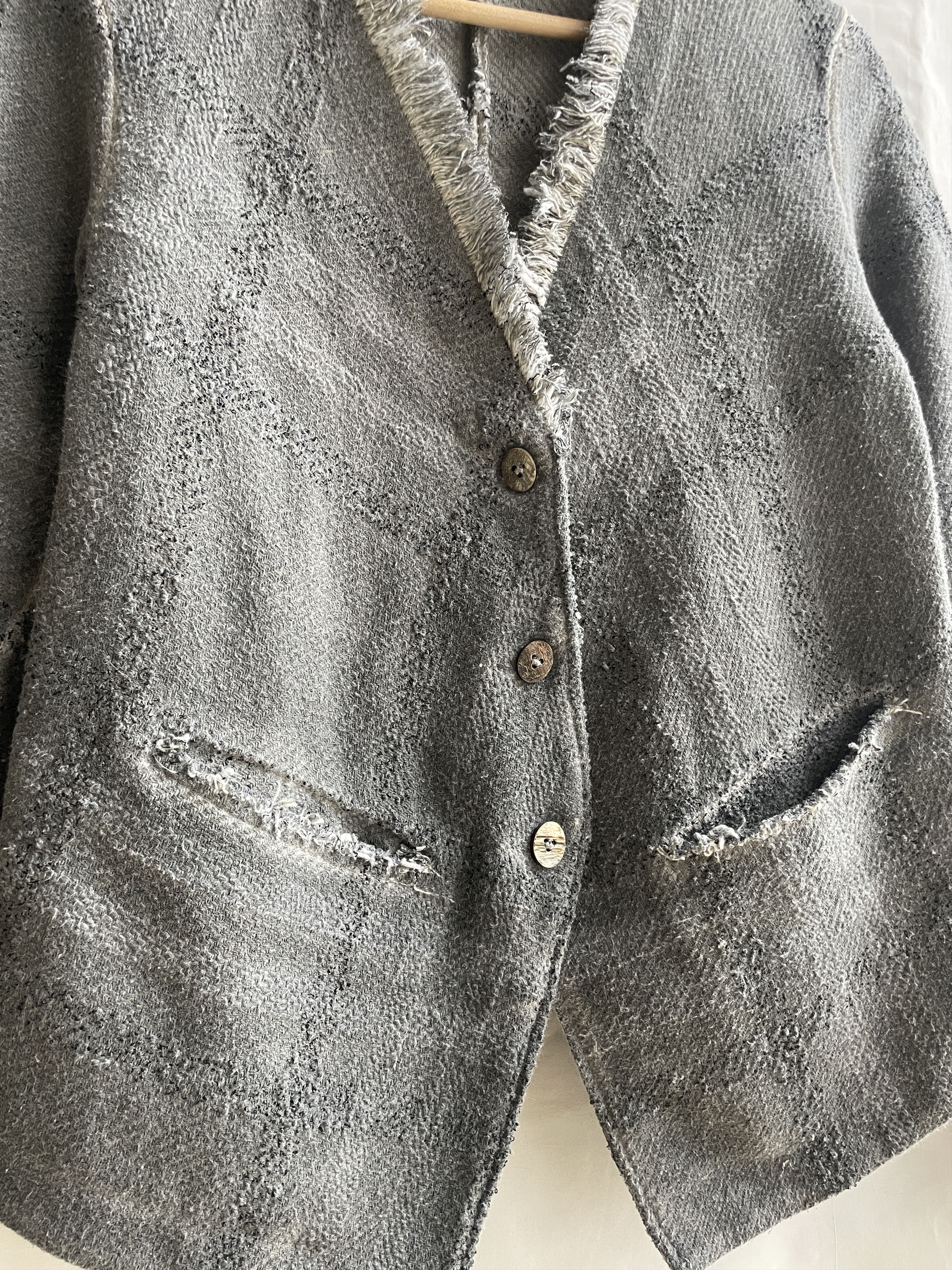 Transit Transit Par Such Garment Dyed Distressed Boucle Tweed Blazer Size M / US 6-8 / IT 42-44 - 5 Thumbnail