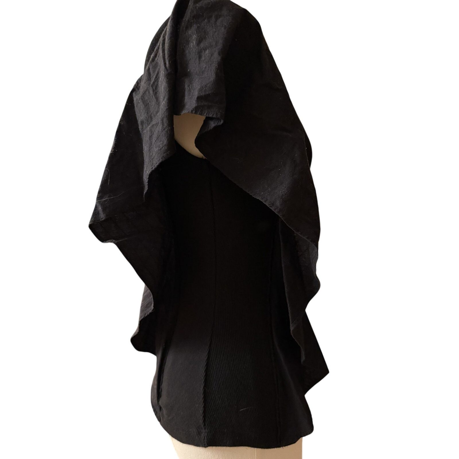Anthropologie Anthropologie One Shoulder Ruffled Blouse in Black - X Small Size XS / US 0-2 / IT 36-38 - 6 Thumbnail
