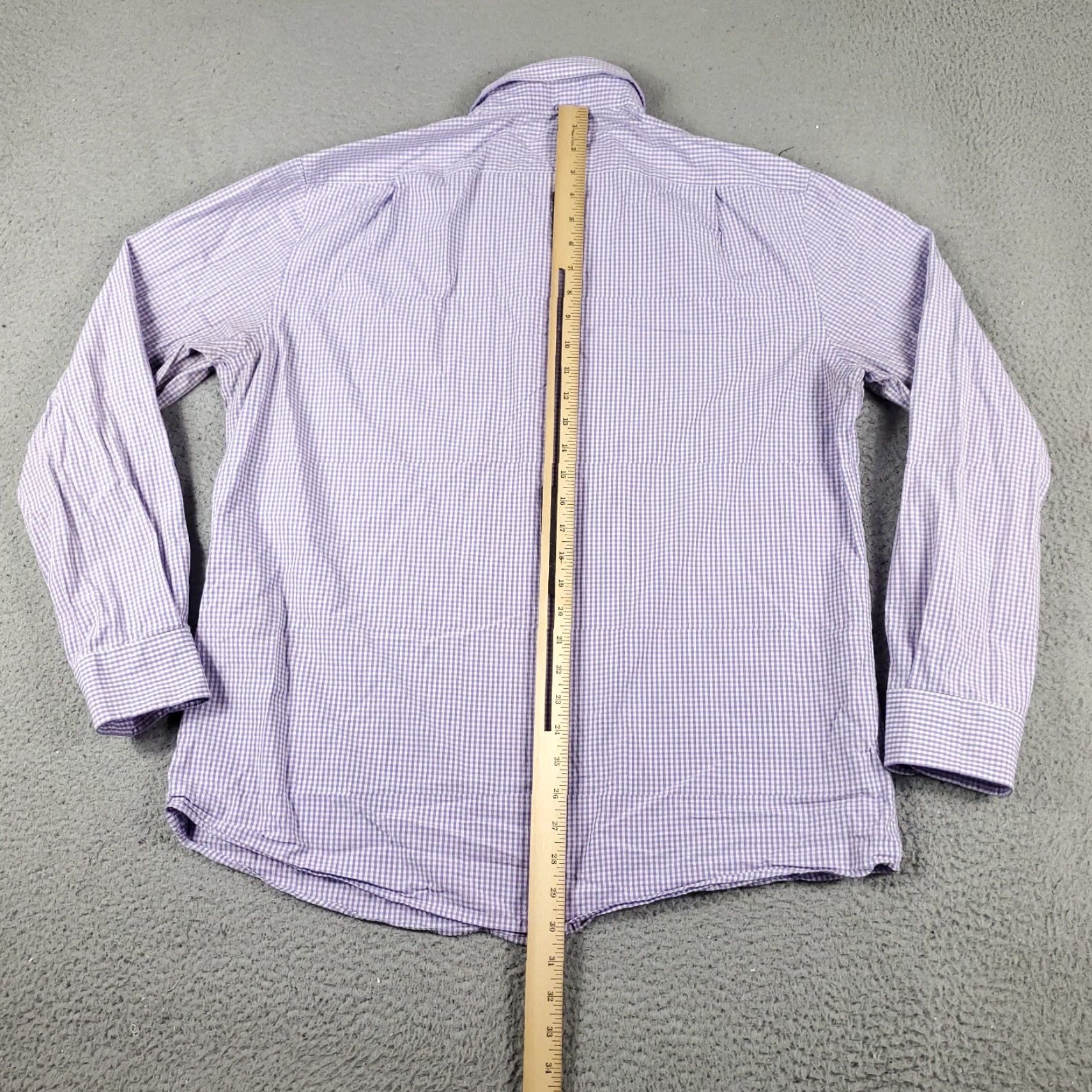 Tommy Hilfiger Tommy Hilfiger Dress Shirt Mens 17 Purple Check Long Sleeve Button-Down Regular Fit Size 46R - 5 Thumbnail