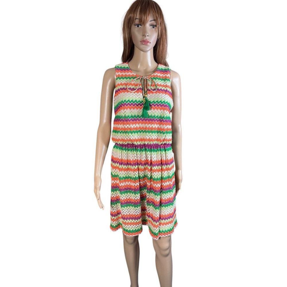 Vince Camuto NWT New $128 Vince Camuto Zigzag Stripe Sleeveless Knit Dre Size M / US 6-8 / IT 42-44 - 2 Thumbnail