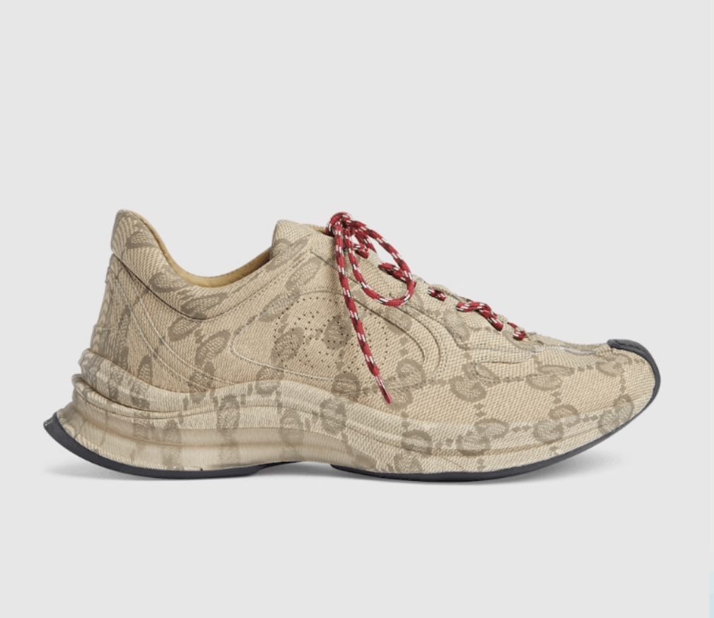 Gucci o1s1wg110625 Men's Gucci Run Sneakers in Beige & Blue Size US 11.5 / EU 44-45 - 1 Preview