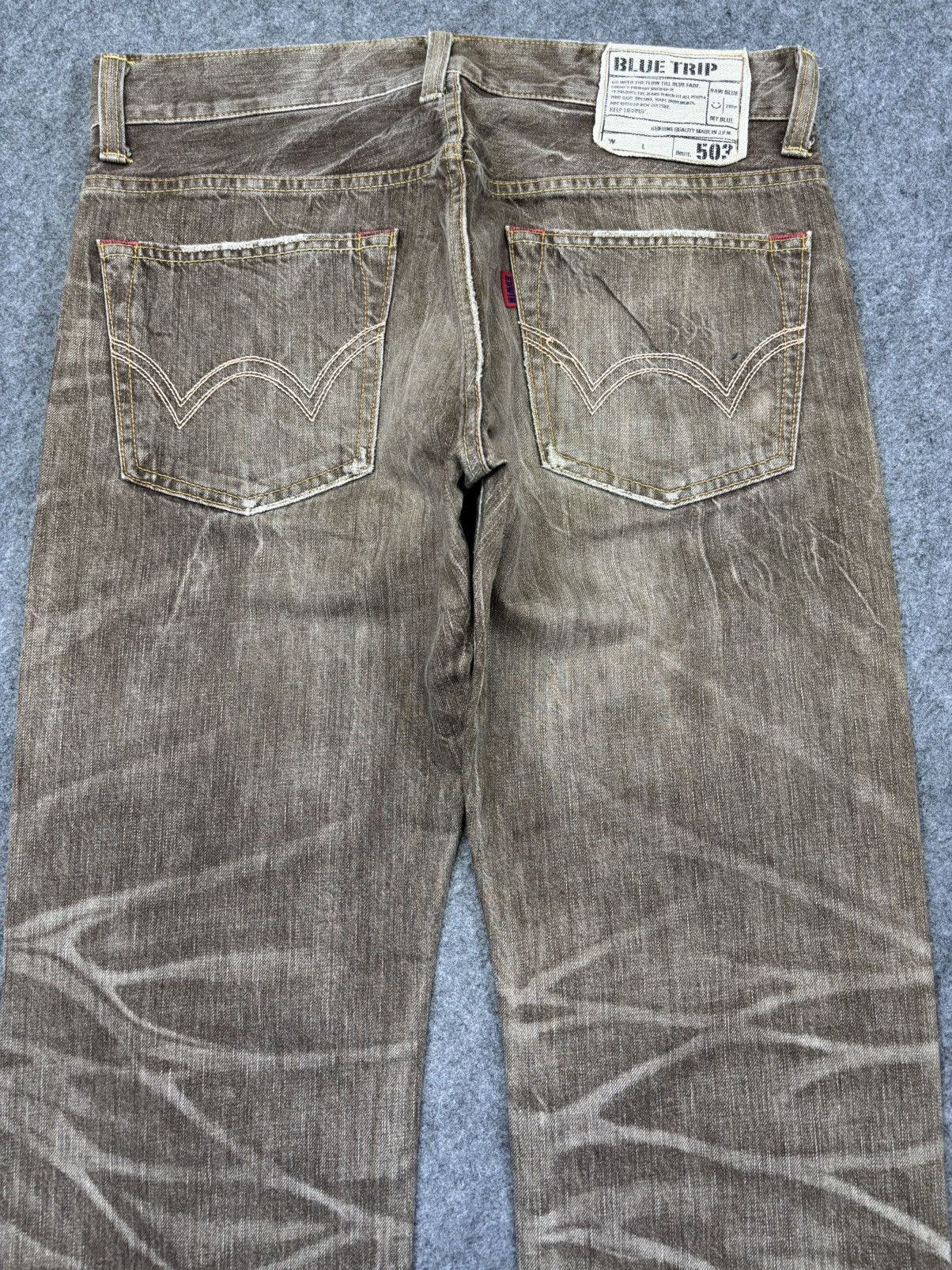 Edwin 💥Archival Fades💥Sick Edwin 503 Brown Denim K20 Size US 35 - 7 Thumbnail