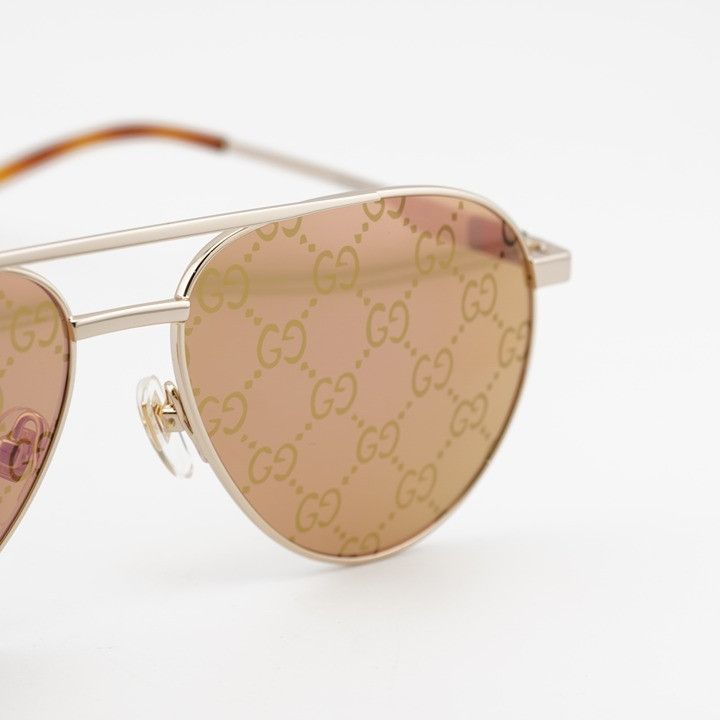 Gucci Gucci GG1679S 002 Sunglasses Shiny Gold Aviator Frame,Yellow Size ONE SIZE - 5 Thumbnail