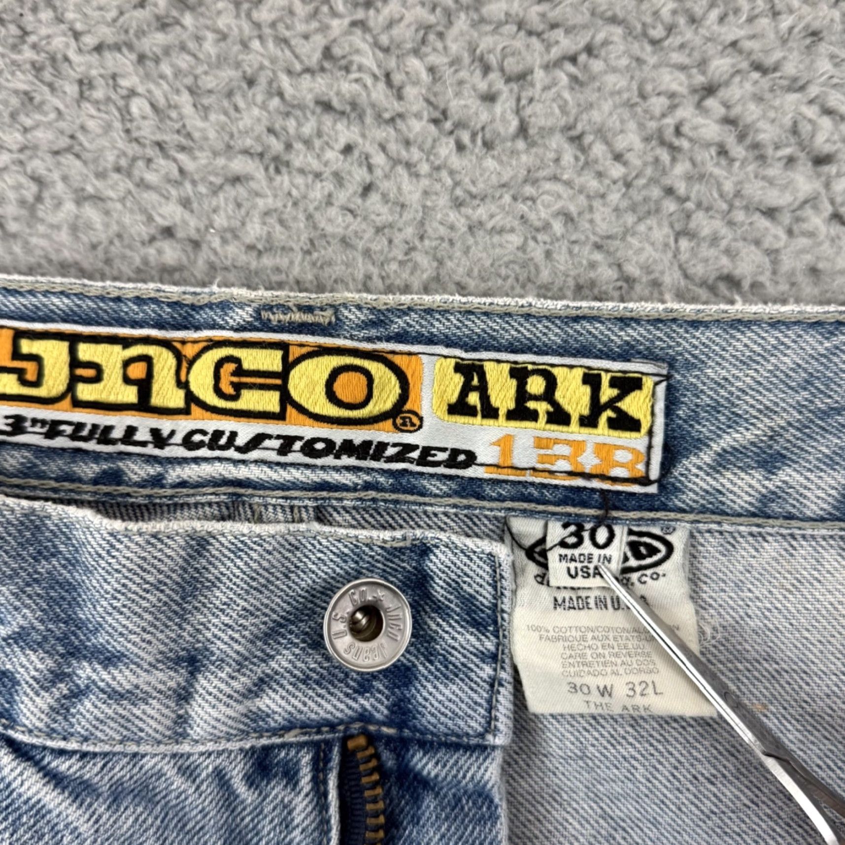 JNCO VINTAGE JNCO Jeans The Ark Mens 30x32 Blue Wide Leg Baggy 90s Grunge Cyber Skate Size US 30 / EU 46 - 6 Thumbnail