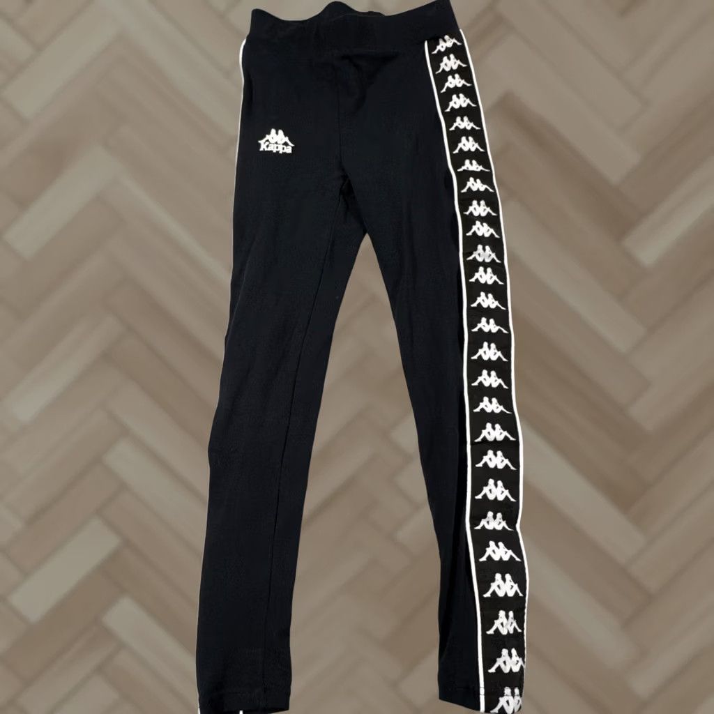 Kappa KAPPA Womens Leggings Size Small Black Colourblock Polyester Logo Graphic Size 28" / US 6 / IT 42 - 1 Thumbnail