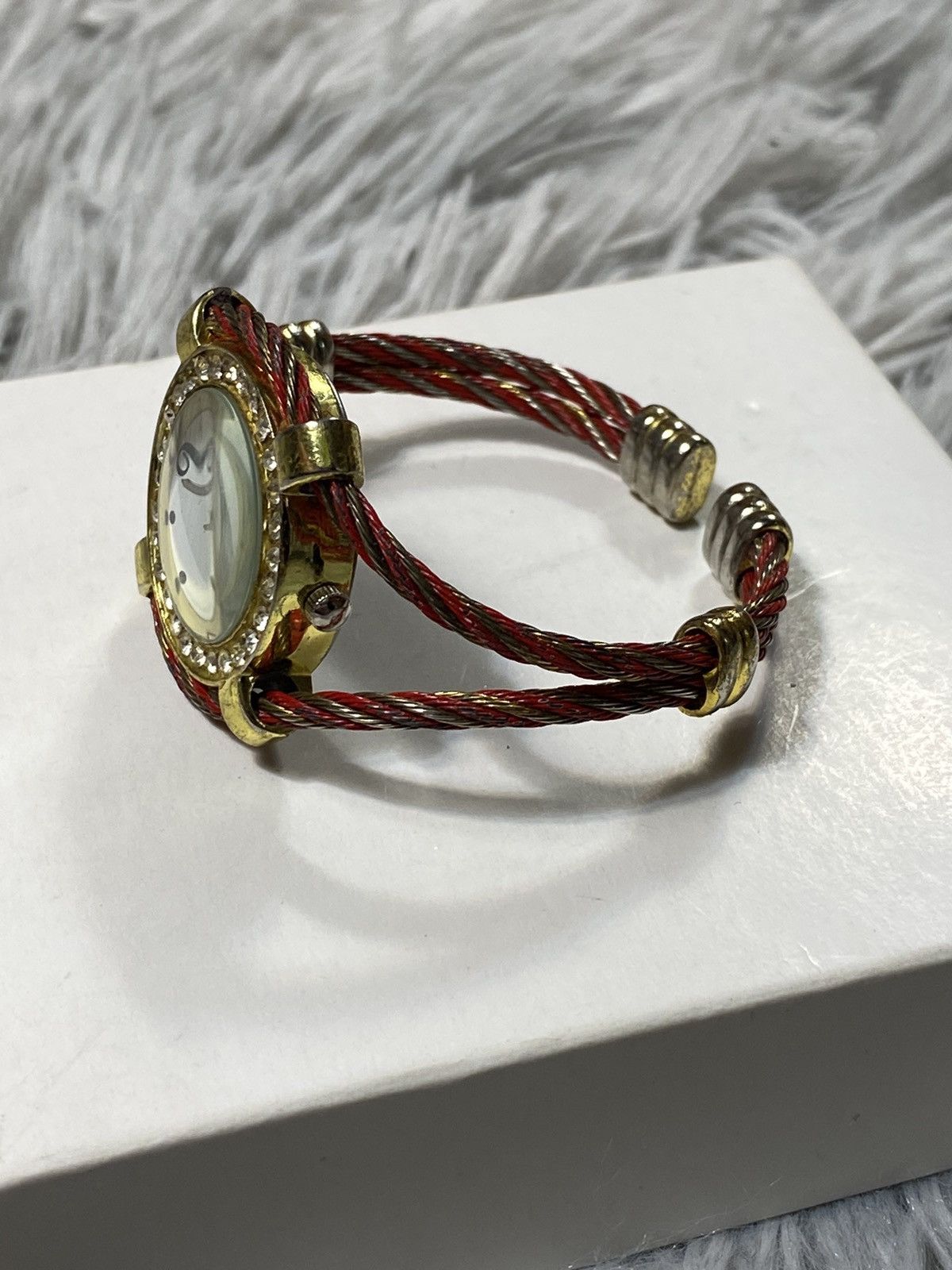 Jewelry Red & Gold Cable Bracelet Watch - Japanese Brand Size ONE SIZE - 6 Thumbnail