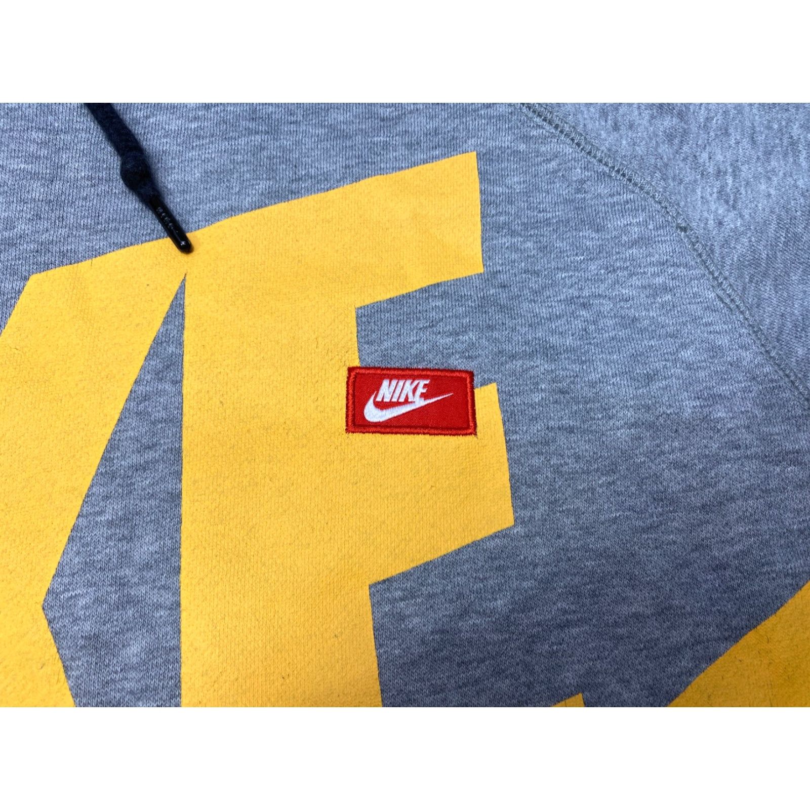 Nike VINTAGE Nike Hoodie Mens 2XL Nike Swoosh Yellow Lettering Red Tag Grey Cotton Fleece Pullover Hooded with Pockets Size US XXL / EU 58 / 5 - 6 Thumbnail