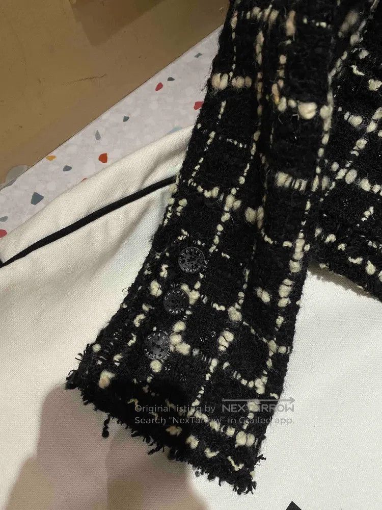 Chanel Chanel 03c black and white fine glitter plaid jacket Size XS / US 0-2 / IT 36-38 - 4 Thumbnail