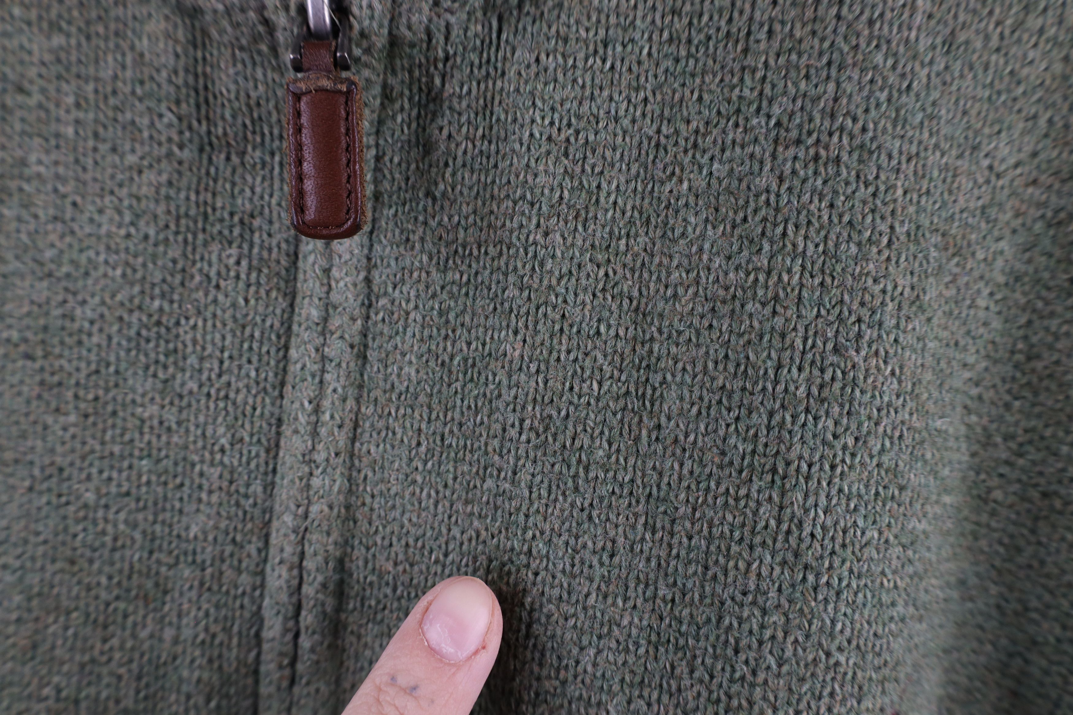 Ralph Lauren × Vintage Vintage Ralph Lauren Knit Half Zip Pullover Sweater Green Size US L / EU 52-54 / 3 - 5 Thumbnail