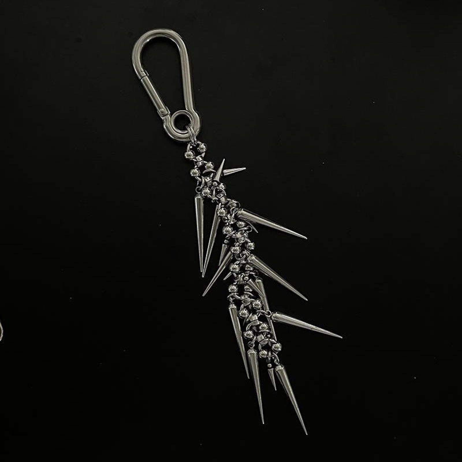 Jewelry Edgy Silver Spike Keychain Size ONE SIZE - 3 Thumbnail