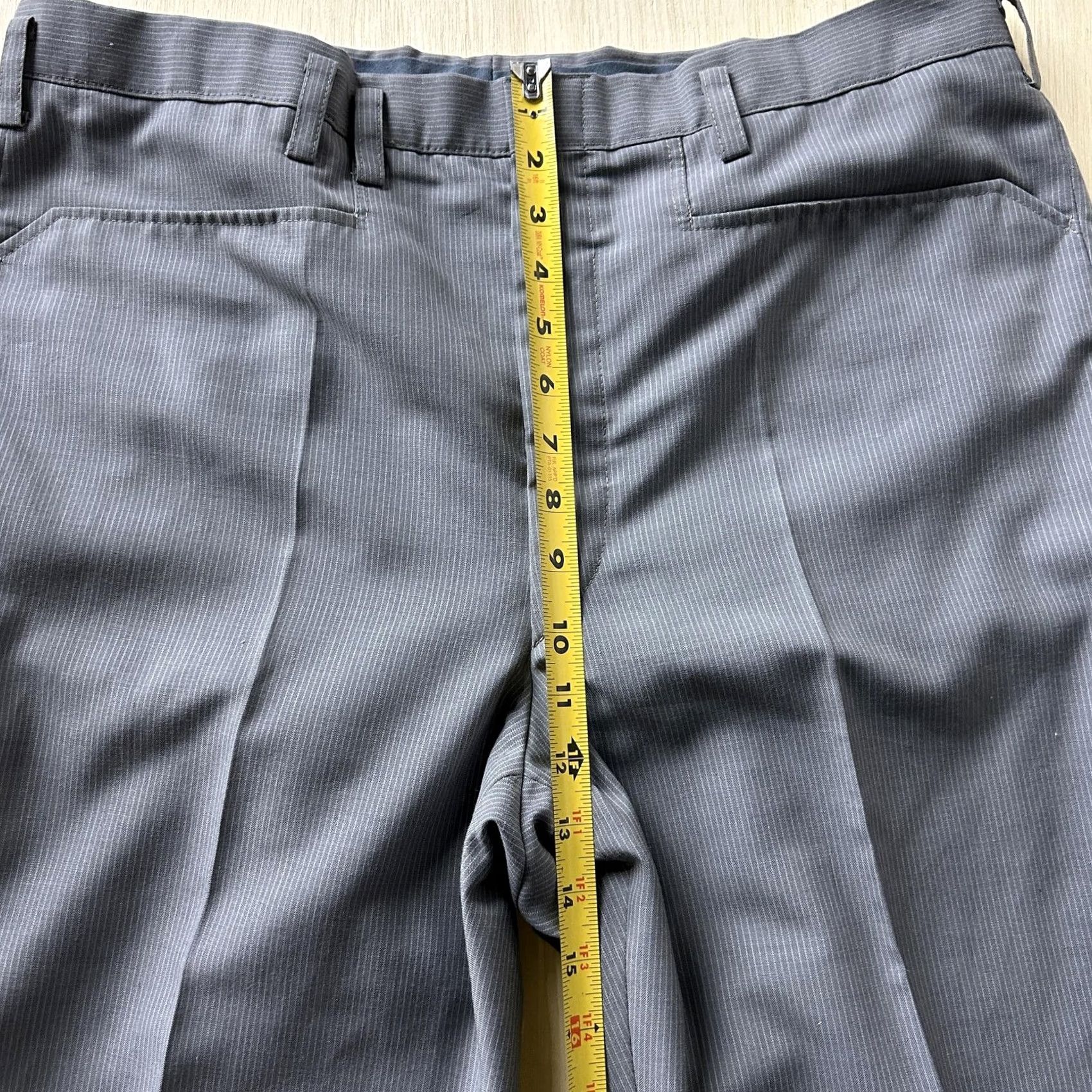 Vintage Vintage Gray Stripe Dress Pants Mens 36x27 Straight Leg Flat Front Workwear Pants Size US 36 / EU 52 - 5 Thumbnail