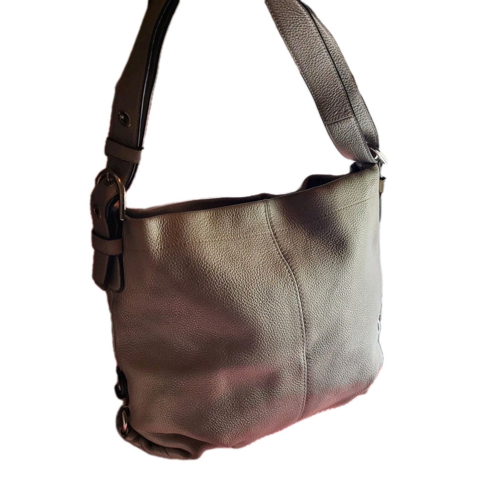 Coach COACH C1120 F15064 Silver Gray Leather Shoulder Bag Large Size ONE SIZE - 1 Thumbnail