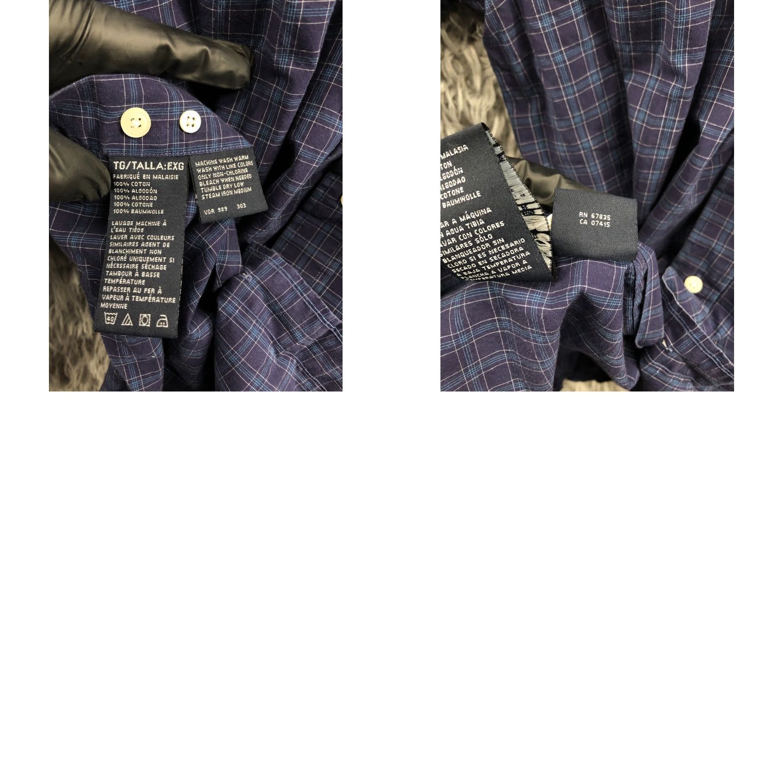 Nautica Nautica Shirt Mens M Long Sleeve Button-Down Collar Blue Purple Plaid Size US M / EU 48-50 / 2 - 8 Thumbnail