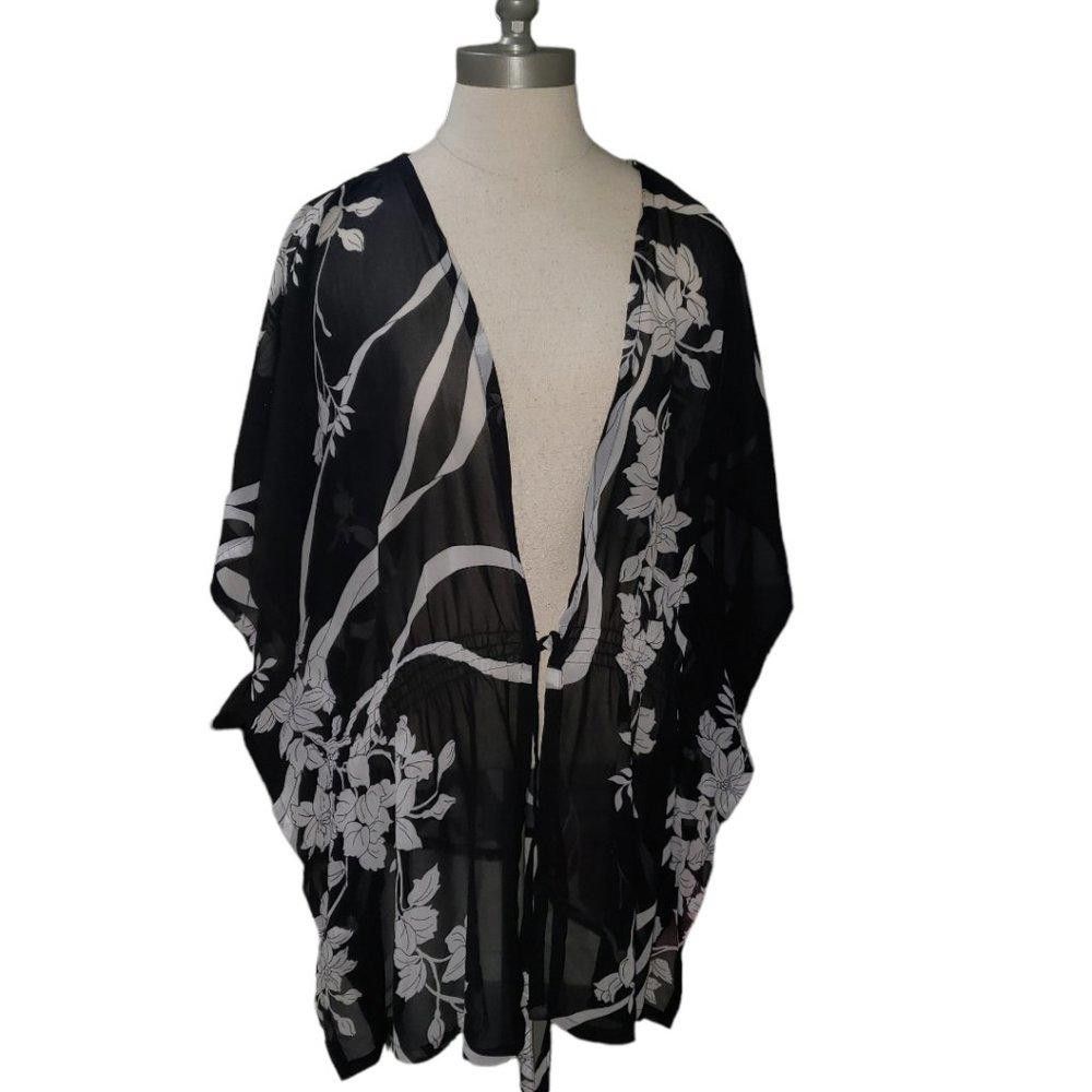 Designer CT384 Ladies Black & White Cover up 1X Size ONE SIZE - 1 Thumbnail