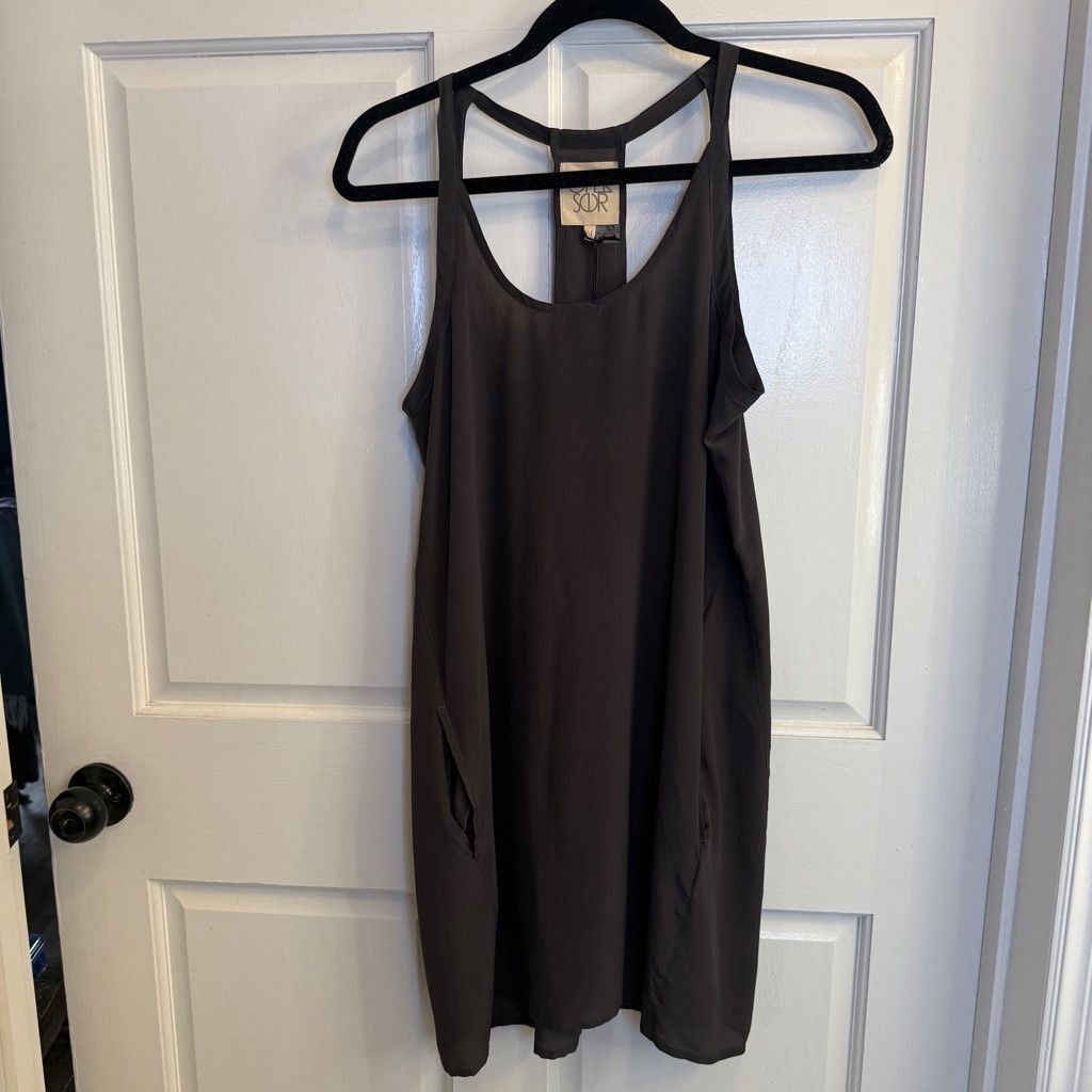 Chaser Brand Women's Chaser Mini Silk Dress Size M charcoal NWT Size M / US 6-8 / IT 42-44 - 1 Thumbnail