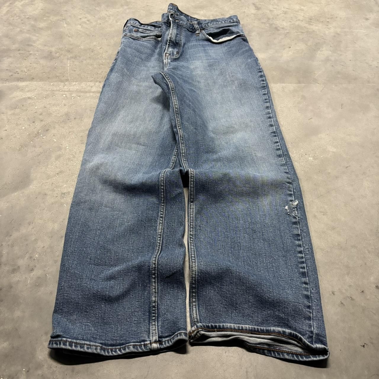 Japanese Brand × Vintage Crazy Vintage Y2K/2000s Grunge Faded Medium Wash Loose Fit Denim Jeans! Size US 36 / EU 52 - 3 Thumbnail