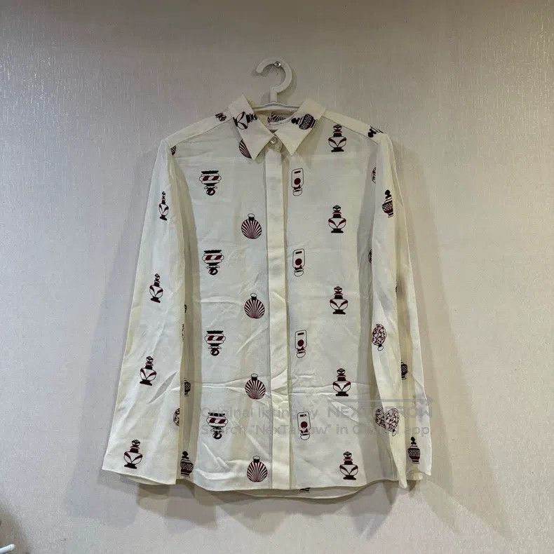 Hermes Hermes Perfume Bottle Pattern Mulberry Silk Long Sleeve Sh Size XXS / US 00 / IT 34 - 1 Thumbnail