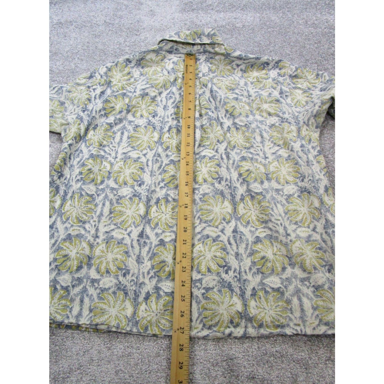 Orvis Orvis Hawaiian Shirt Mens XL Beige Green Floral Cotton Button-Up Shirt Size US XL / EU 56 / 4 - 7 Thumbnail