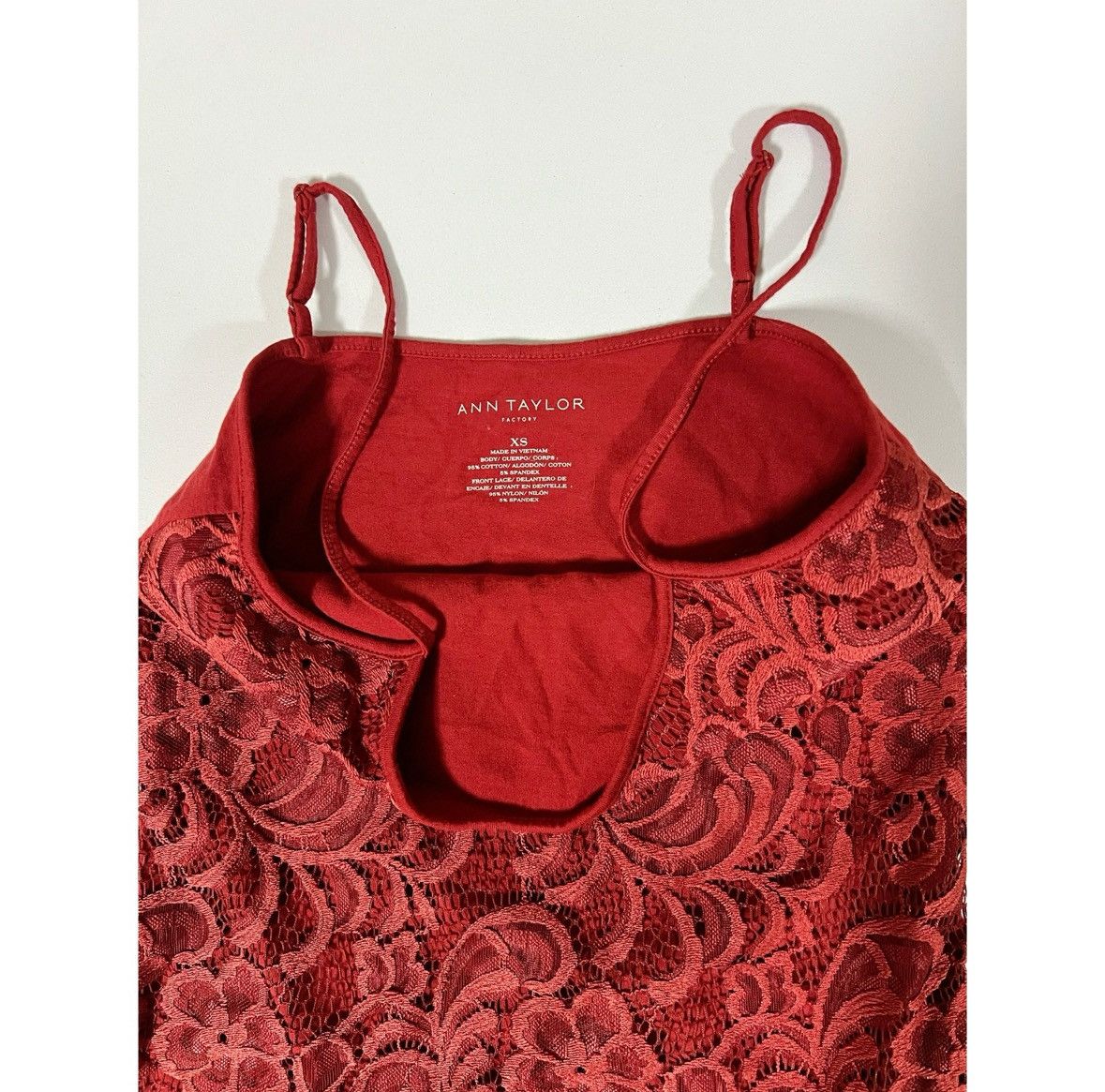 Ann Taylor Ann Taylor Orange Lace Cami Camisole Tank Top Shirt XS 🧡🍂 Size XS / US 0-2 / IT 36-38 - 3 Thumbnail
