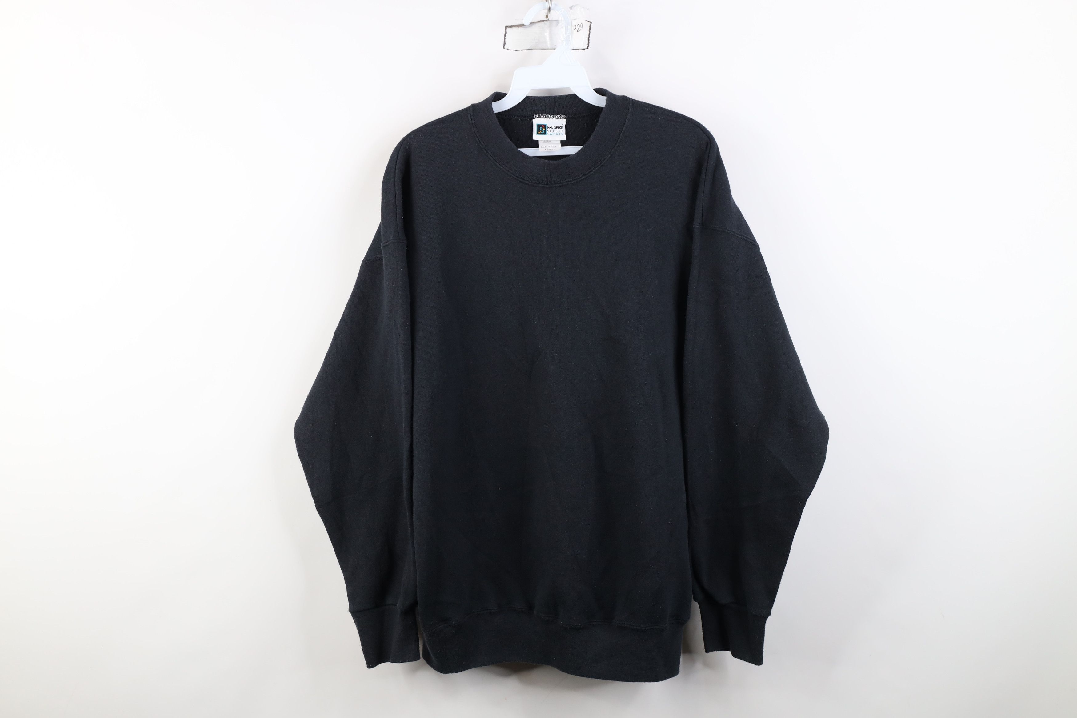 Vintage Vintage 90s Streetwear Blank Crewneck Sweatshirt Black USA Size XL / US 12-14 / IT 48-50 - 1 Thumbnail