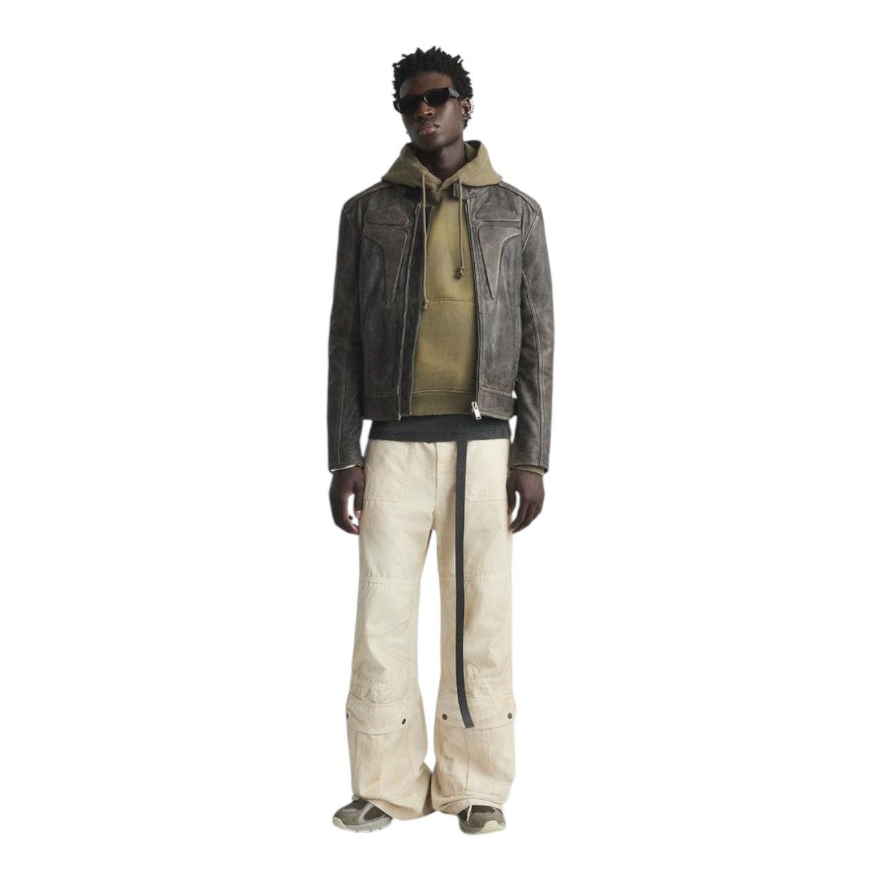 Zara Zara men s leather jacket L real buffalo leather Grailed