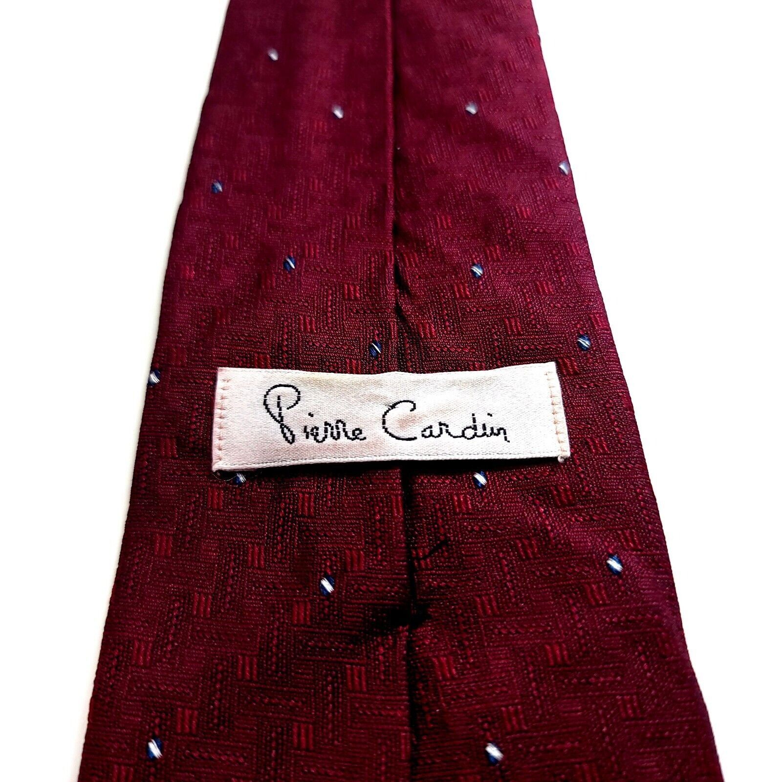 Pierre Cardin Pierre Cardin Red Woven Geometric Silk Tie Size ONE SIZE - 3 Thumbnail