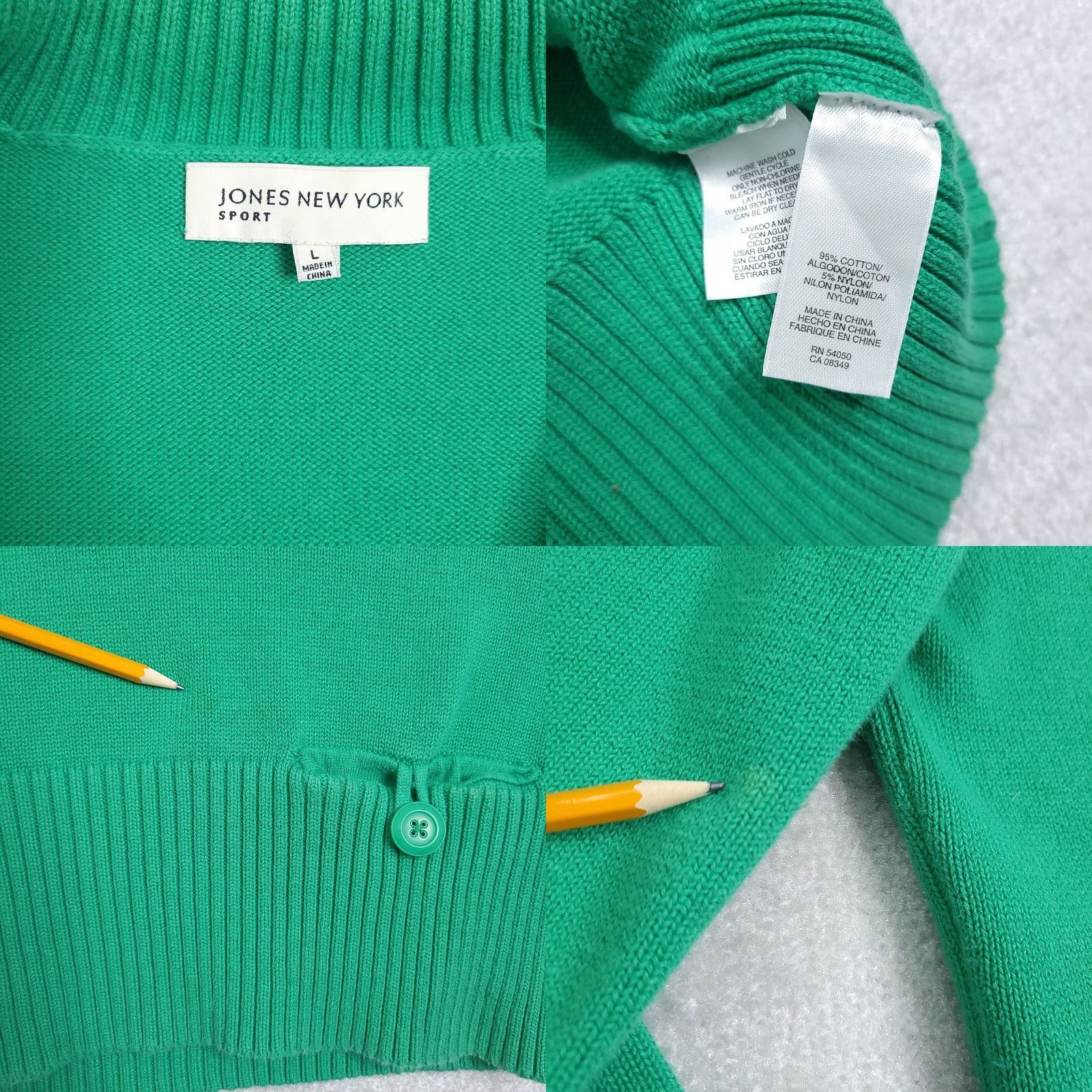 Jones New York VINTAGE Jones New York Sport Sweater Women's Large Green Pullover Button Size L / US 10 / IT 46 - 8 Thumbnail
