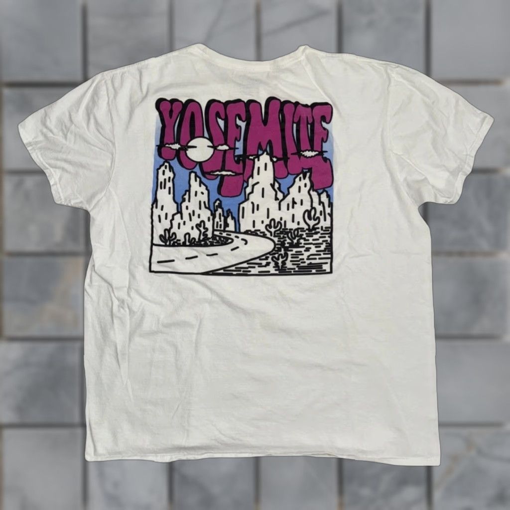 MOTHER National Call Your Mother Yosemite Graphic T-Shirt XL White Men's Regular Fit Short Sleeve Graphic Print Nature Park Tee Size US XL / EU 56 / 4 - 1 Thumbnail